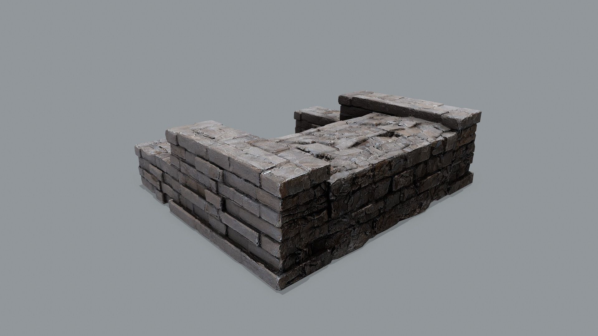 Ruin Stairs Low-poly 3D model_5