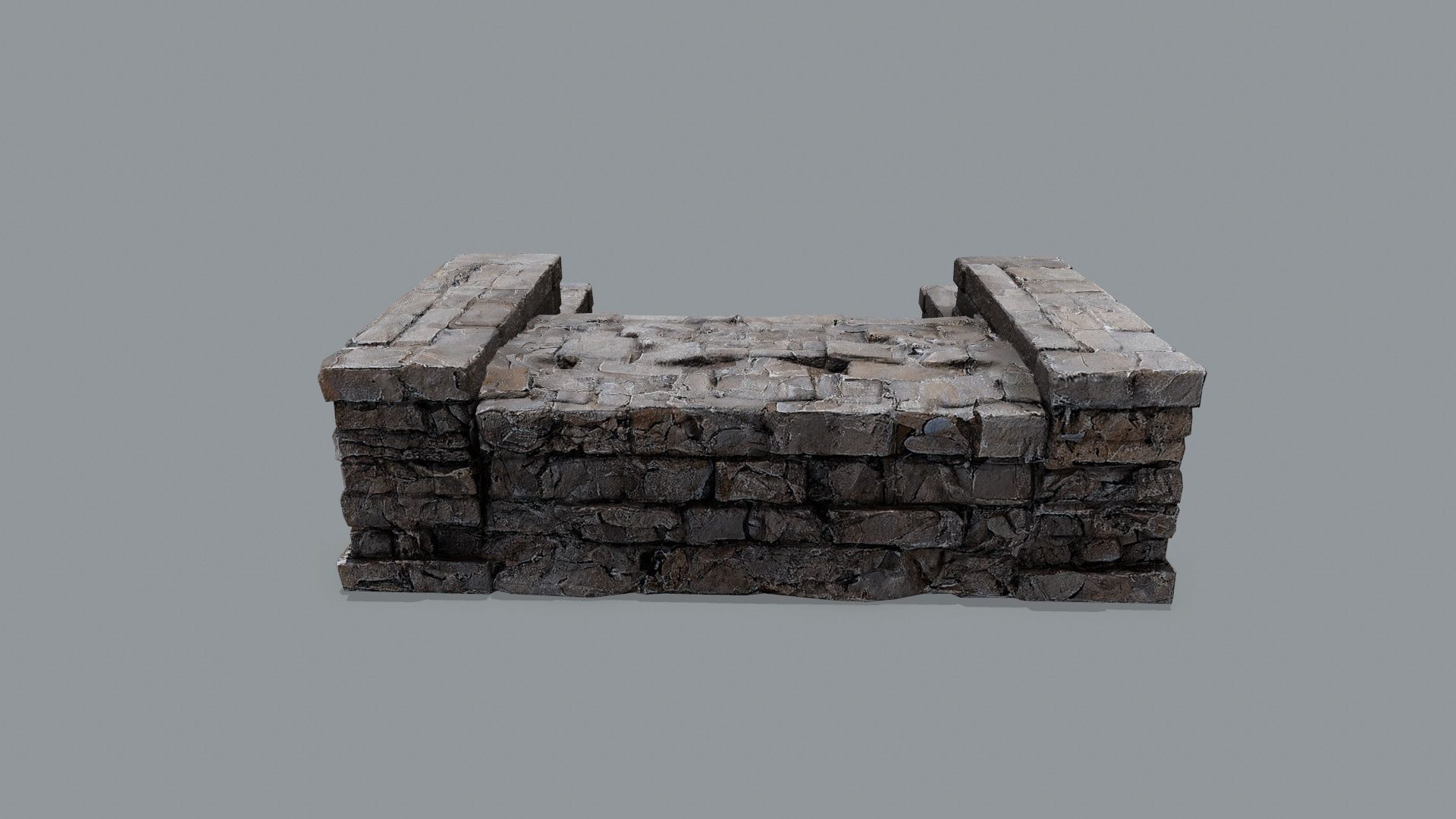 Ruin Stairs Low-poly 3D model_4