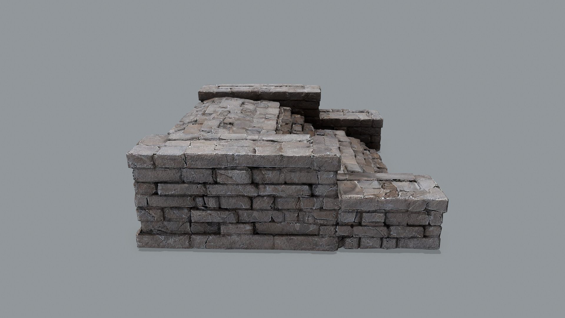 Ruin Stairs Low-poly 3D model_2