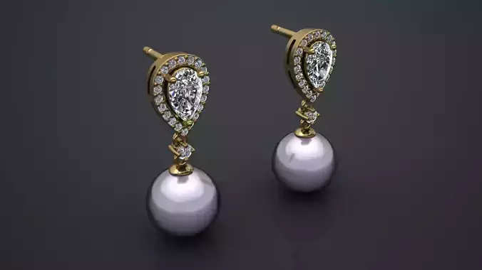 Women Earring  3D Print model diamond stl