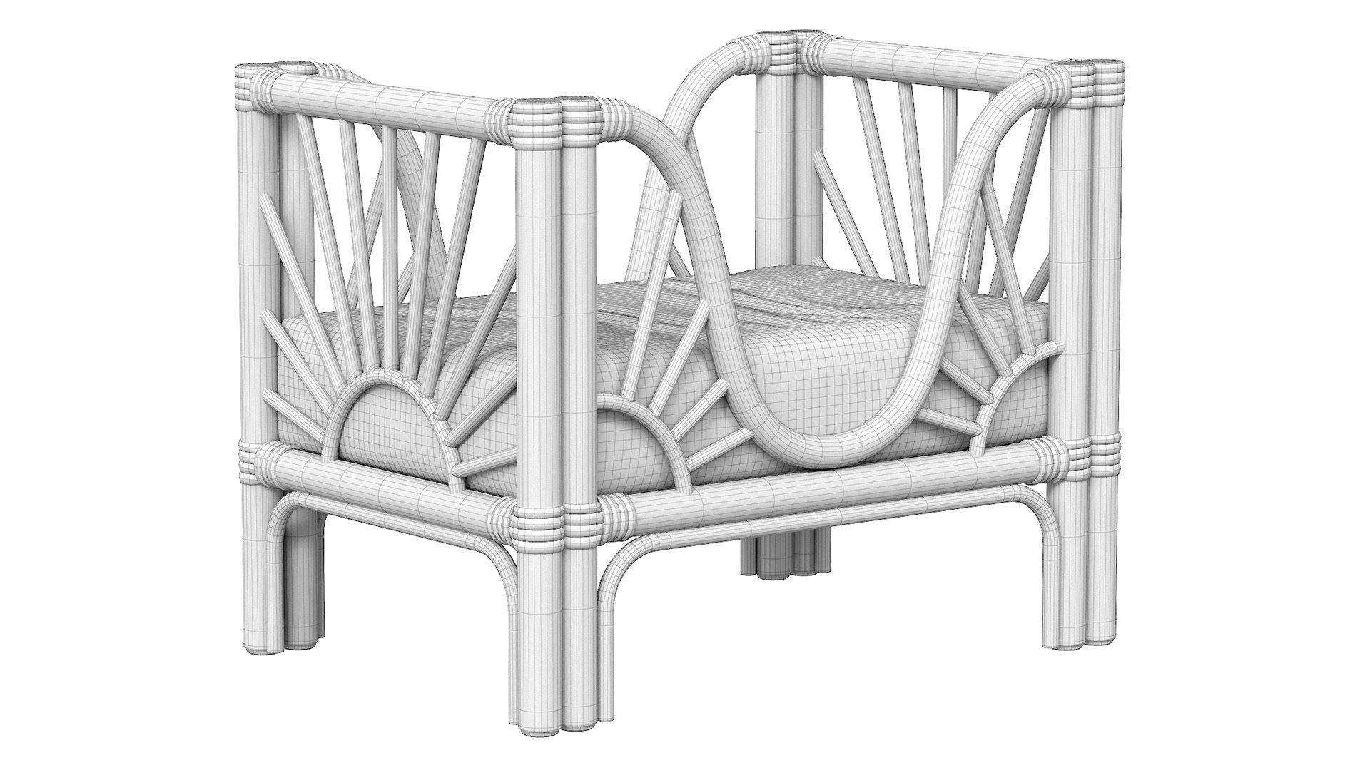 RATTAN Sleeping place for the cat 3D model_8