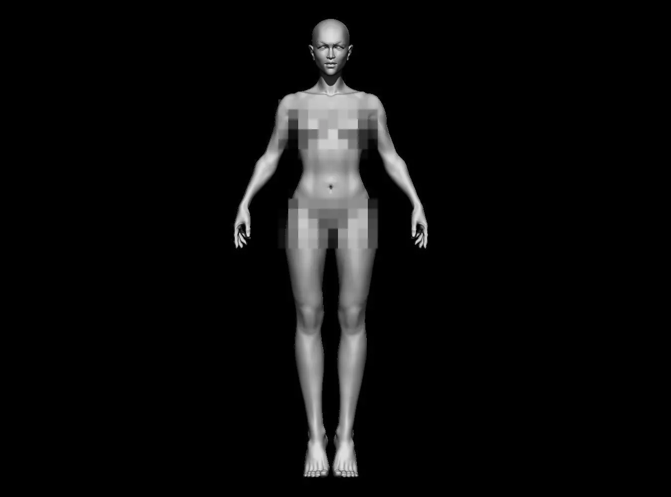 Female Anatomy Base Mesh Semi Stylized 3D print model_0