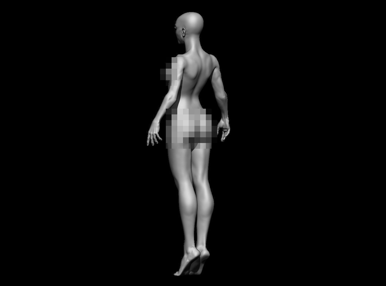 Female Anatomy Base Mesh Semi Stylized 3D print model_2