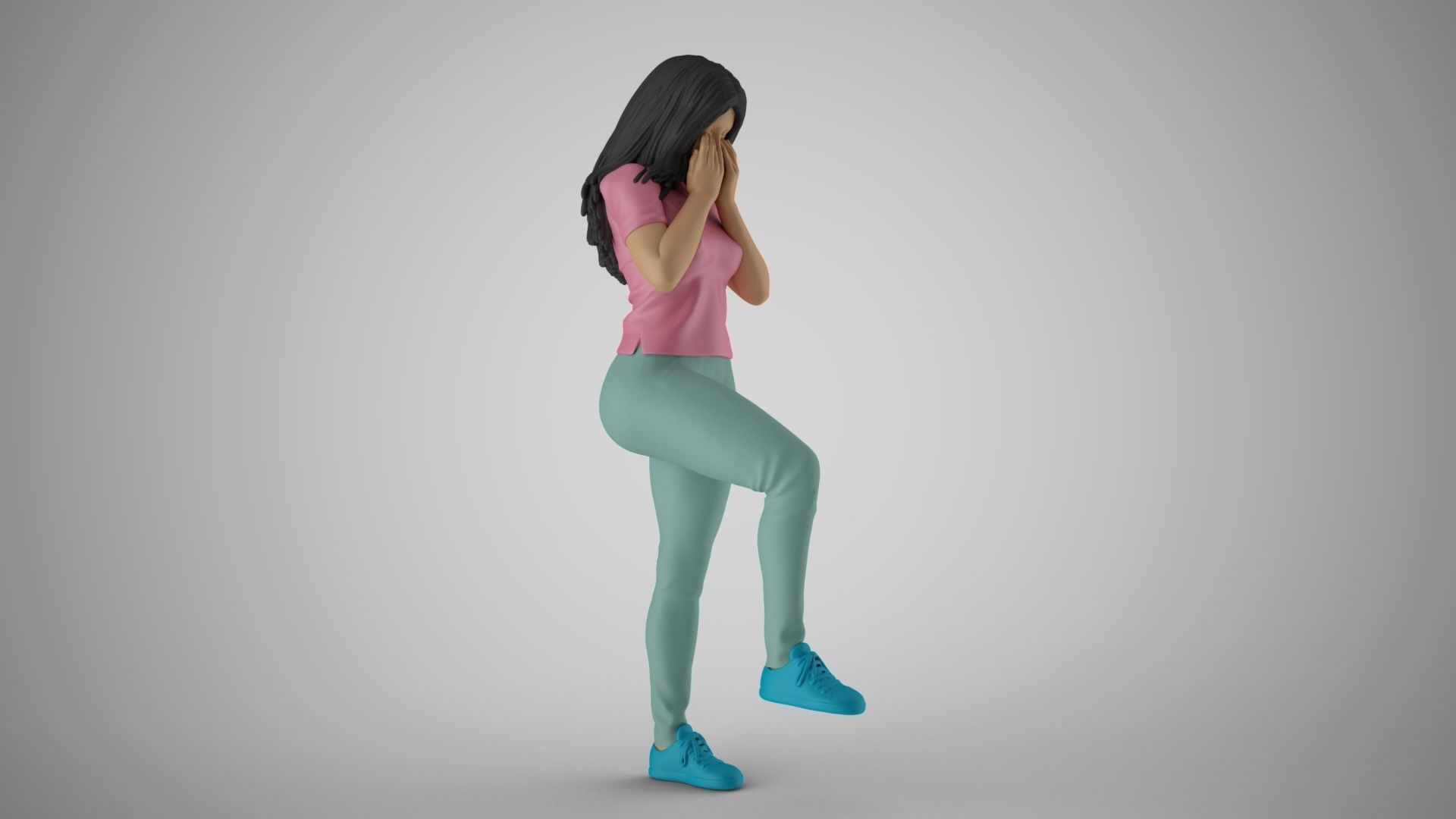 Crying Woman 3D print model_6