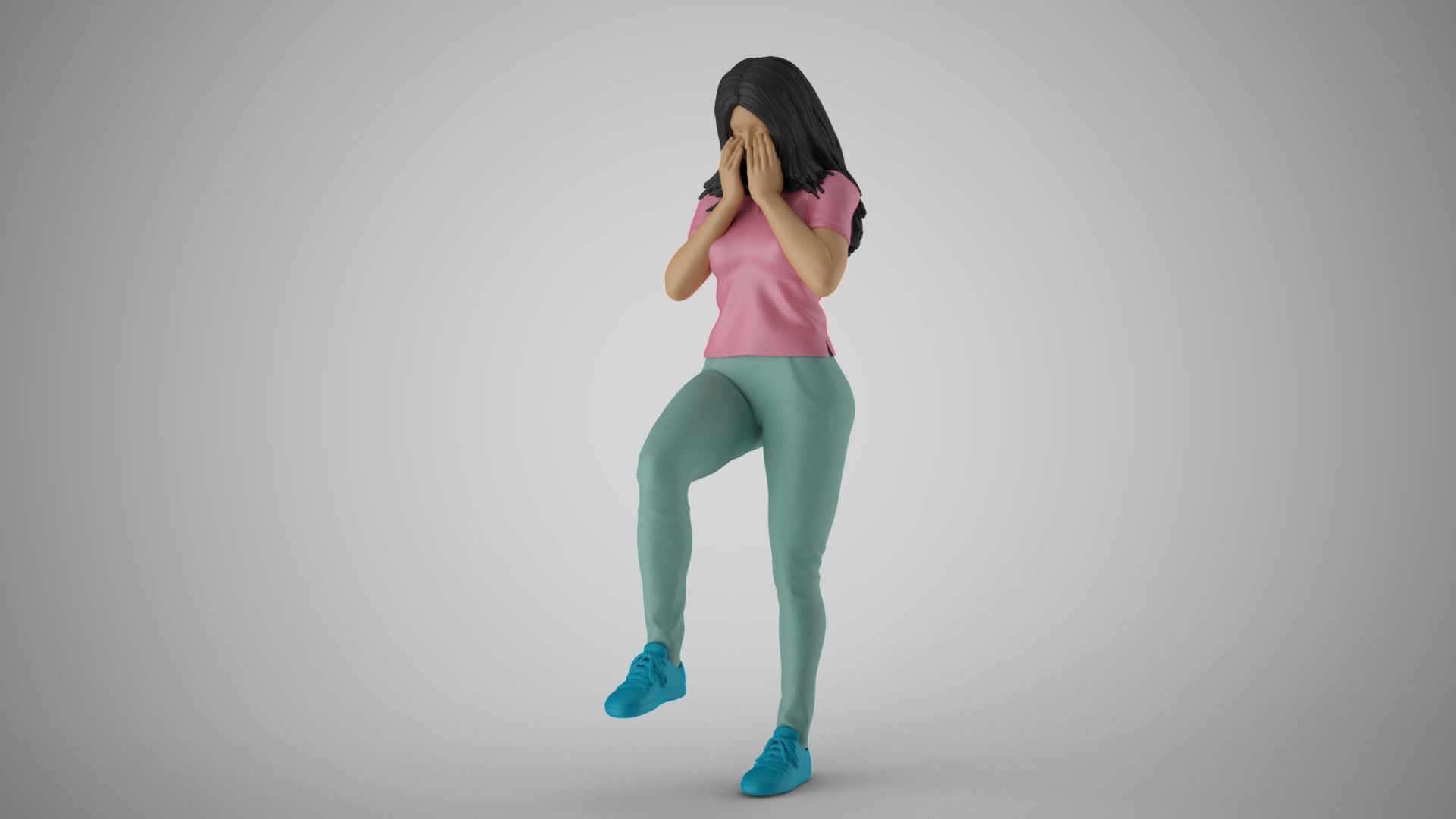 Crying Woman 3D print model_4