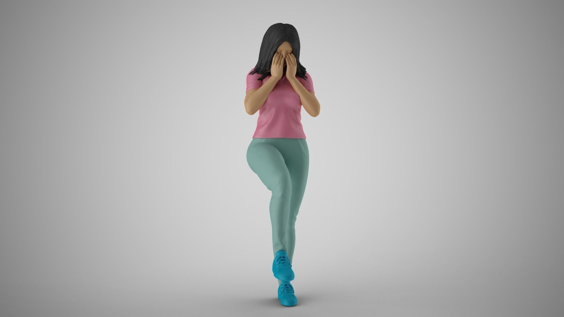 Crying Woman 3D print model_5