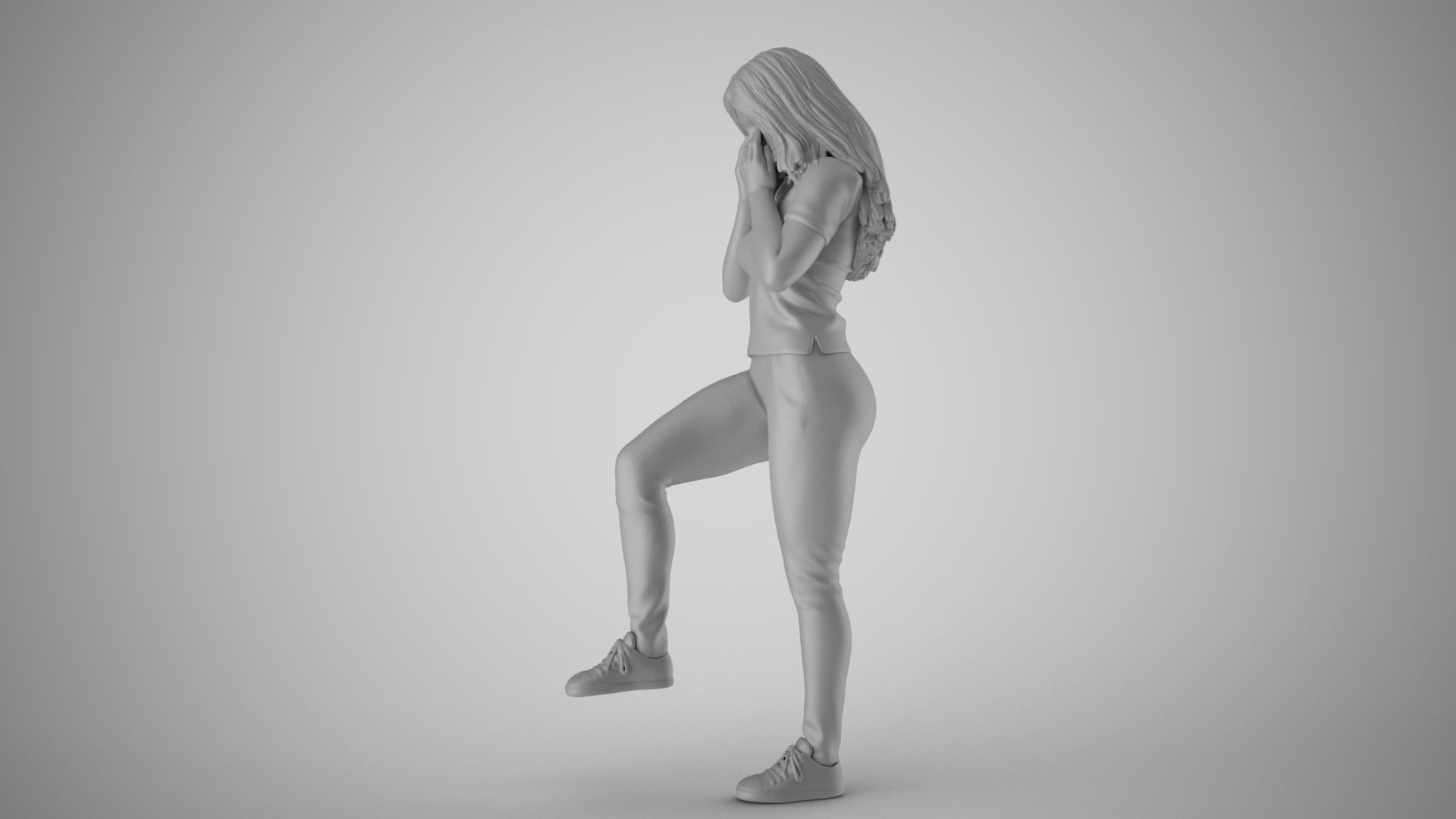 Crying Woman 3D print model_2
