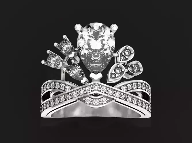 Imperial ring pear and marquise diamond 1048