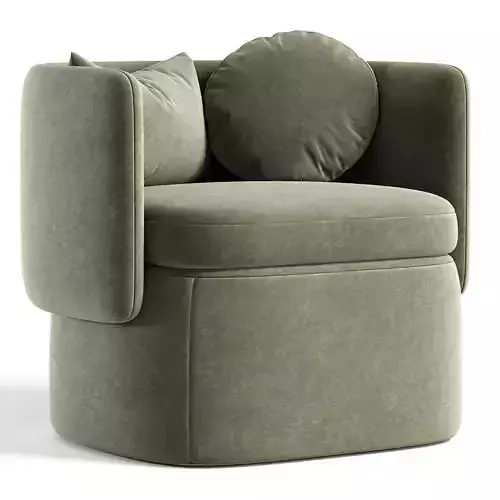 Hugo Bow Armchair Sage Velvet