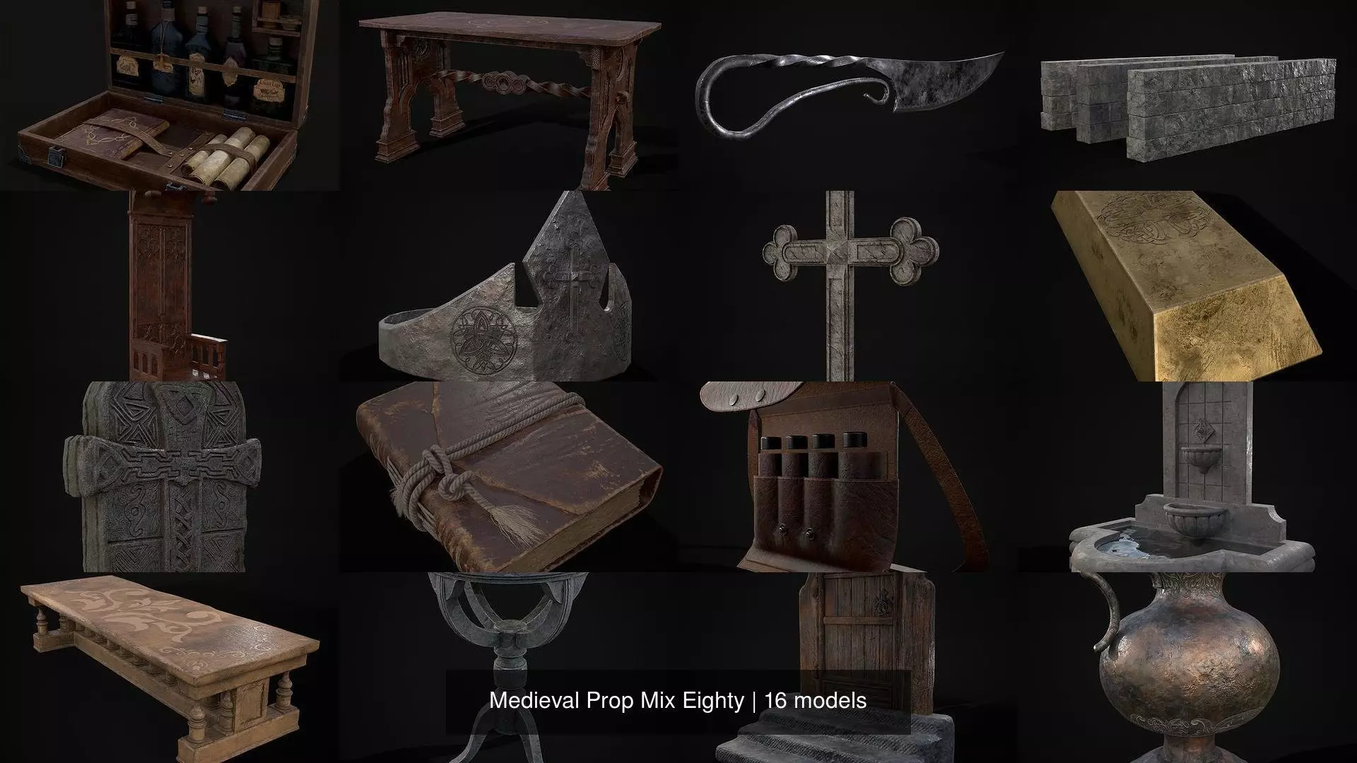 Medieval Prop Mix Eighty 3D Model Collection_0