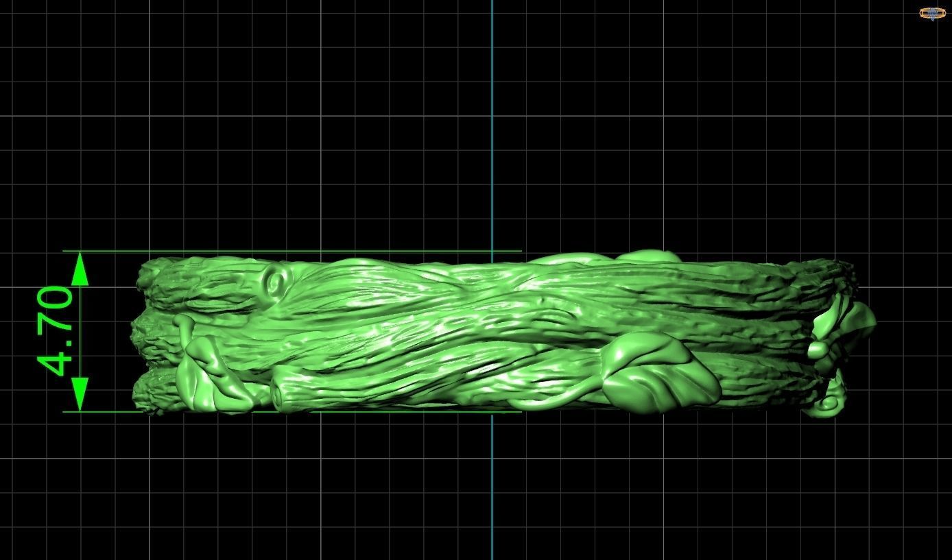 paired wedding rings in the shape of a tree bark branch 1049 3D print model_12