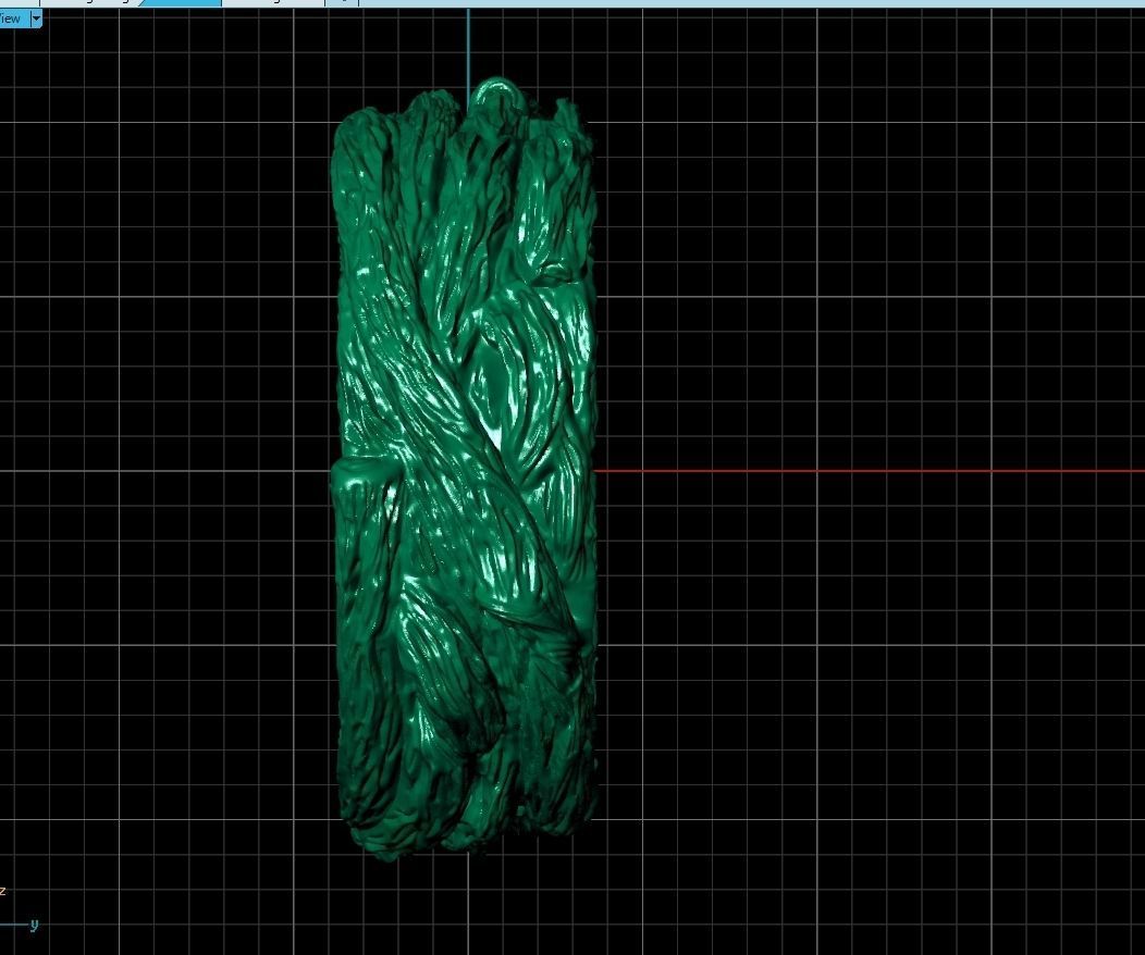 paired wedding rings in the shape of a tree bark branch 1049 3D print model_15