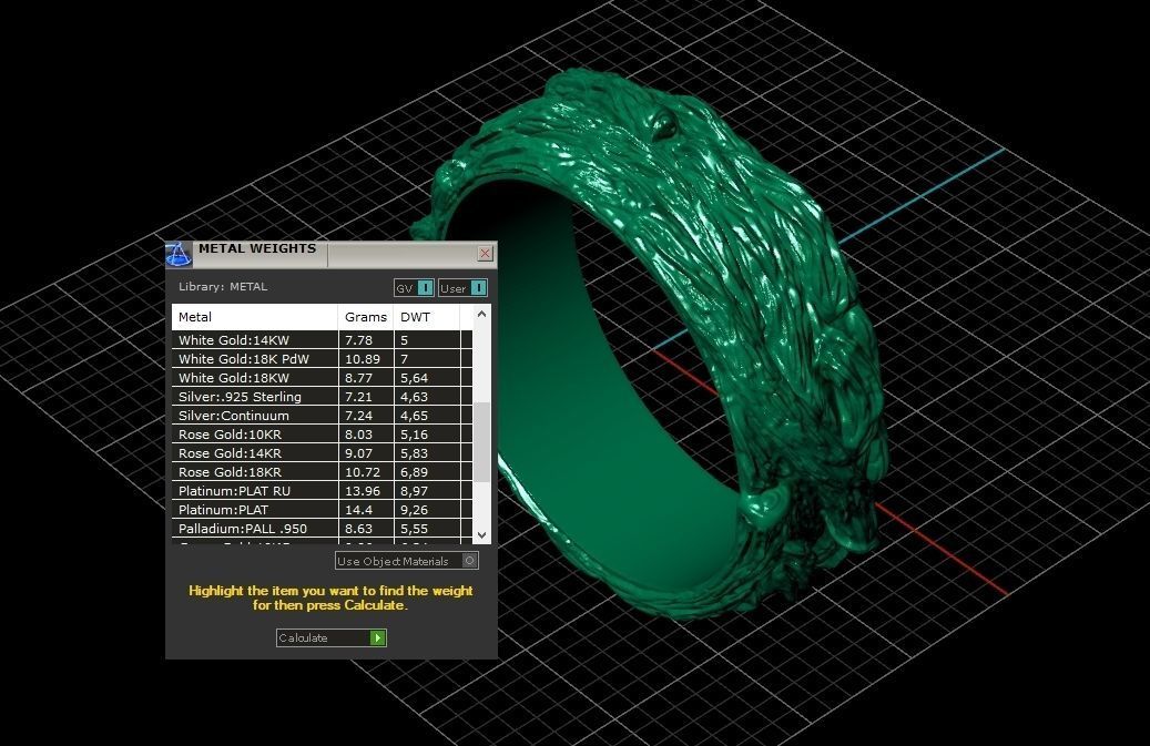 paired wedding rings in the shape of a tree bark branch 1049 3D print model_10