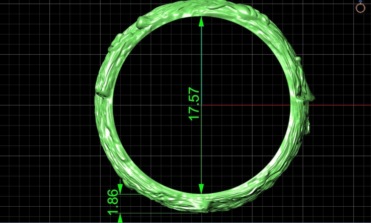paired wedding rings in the shape of a tree bark branch 1049 3D print model_7