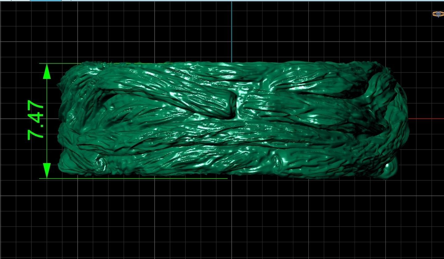 paired wedding rings in the shape of a tree bark branch 1049 3D print model_14