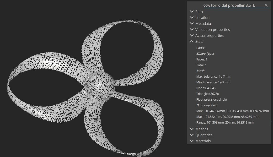 Toroidal propeller for drones and planes 3D print model_8