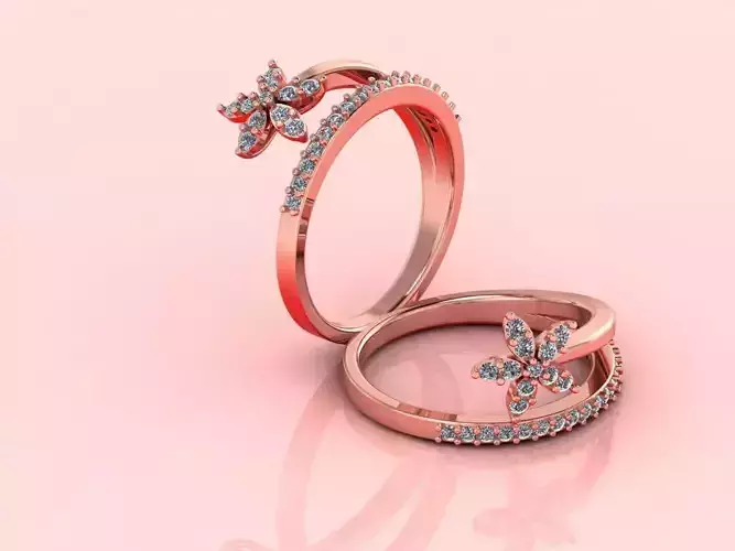 Star Shaped Diamond Cluster Ring