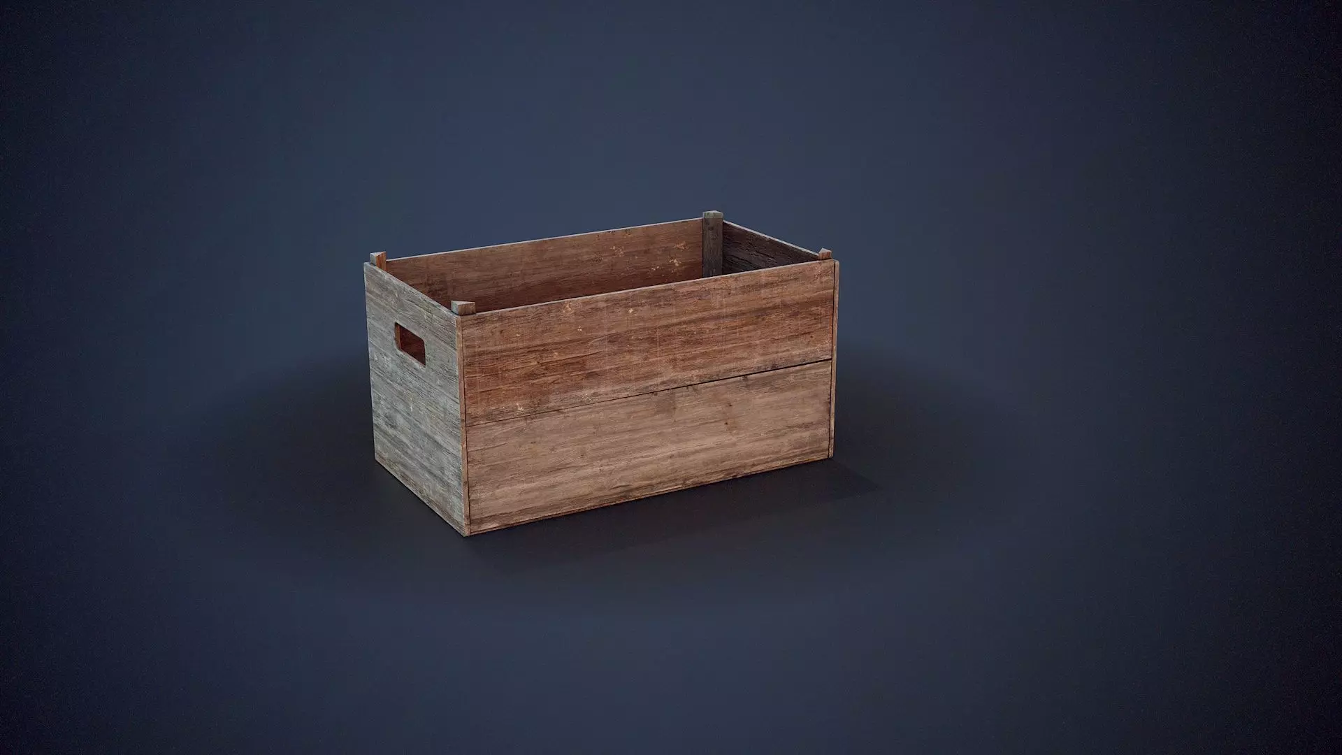 Wooden Food Crate Low-poly 3D model_0