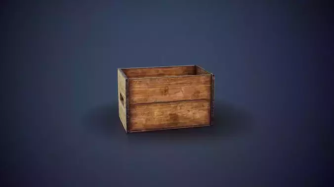 Wooden Food Crate Low-poly 3D model