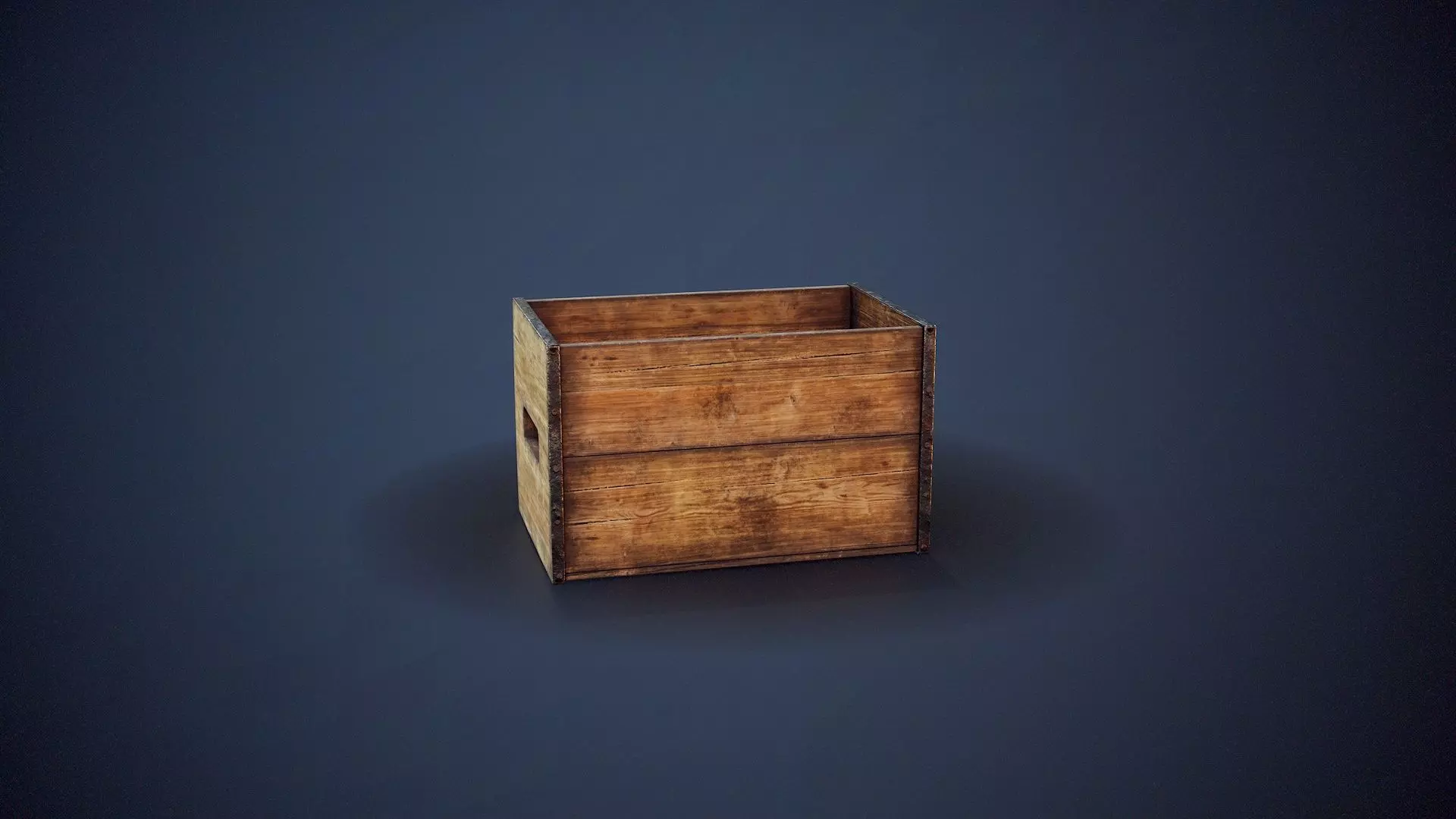 Wooden Food Crate Low-poly 3D model_0