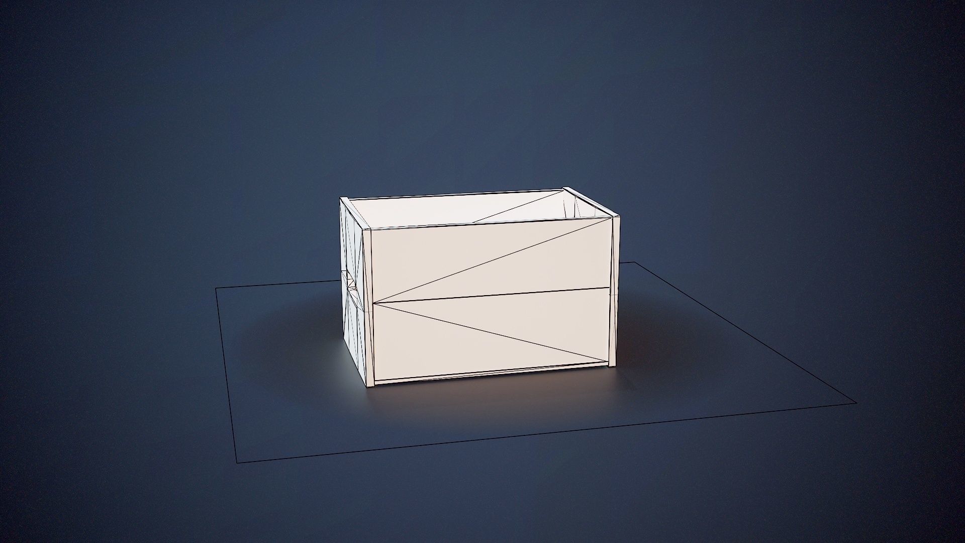 Wooden Food Crate Low-poly 3D model_1