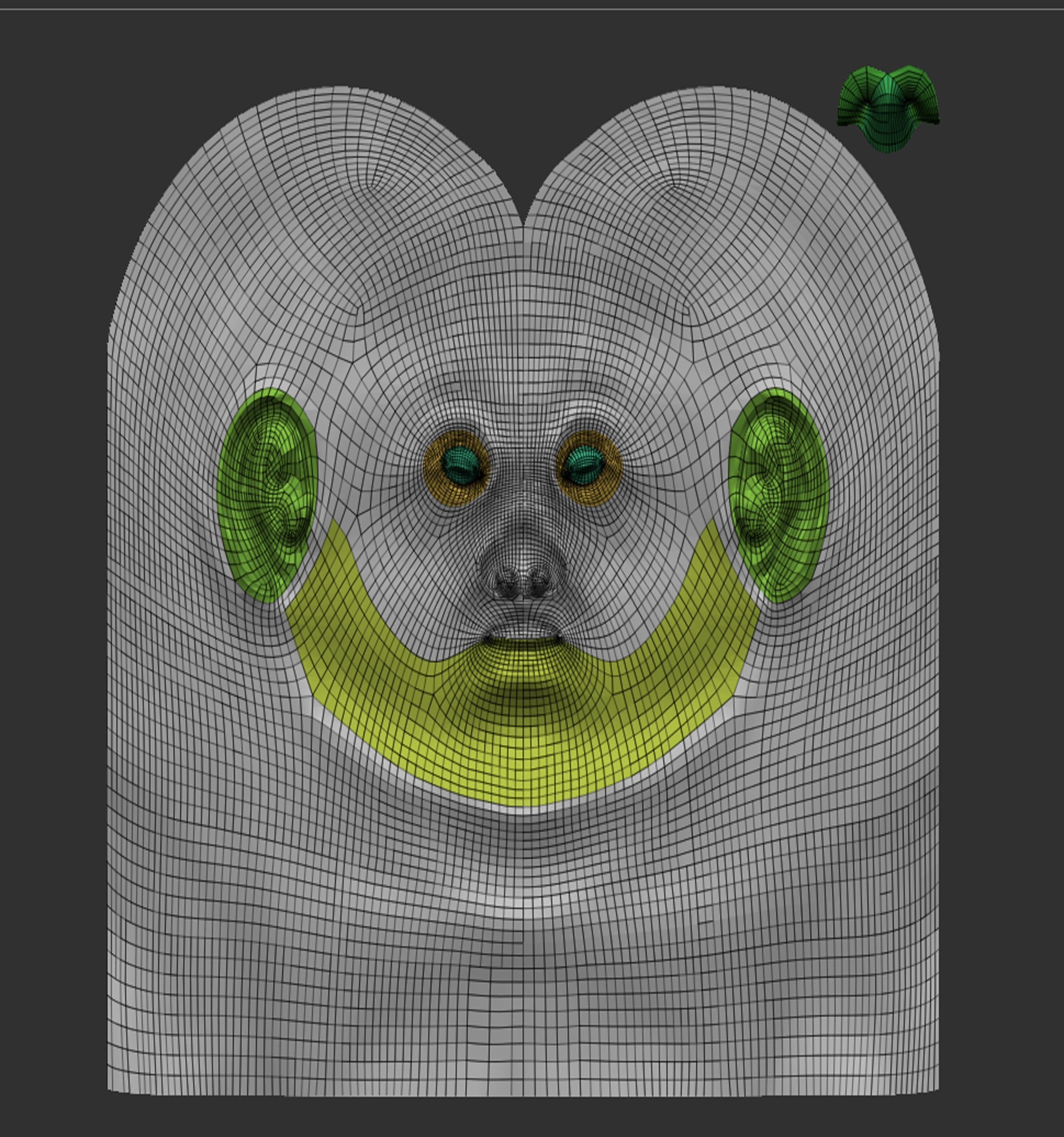 Base mesh Girl head 5 Low-poly 3D model  3D model_7
