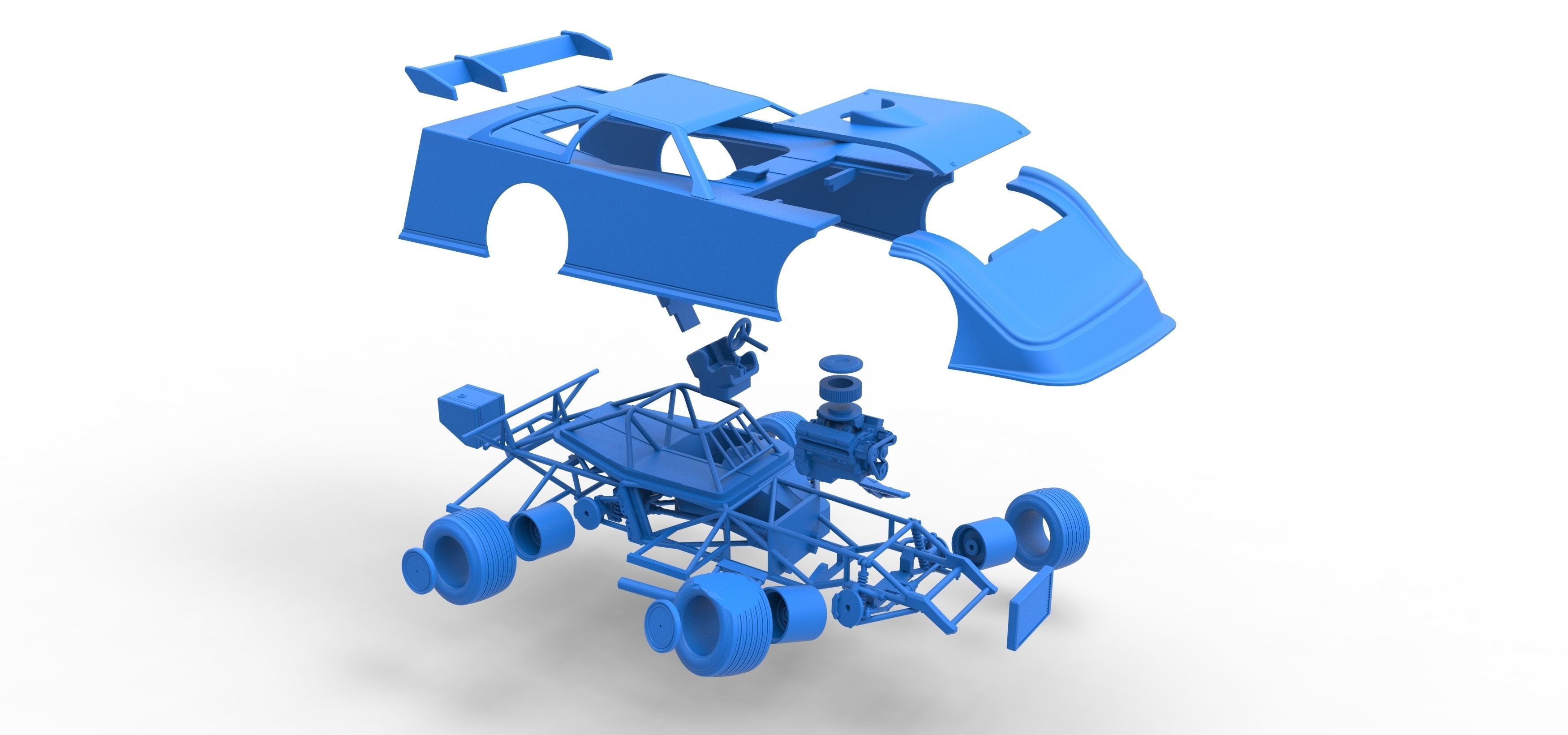 Super Dirt Late model while turning Scale 1 to 25 3D print model_65