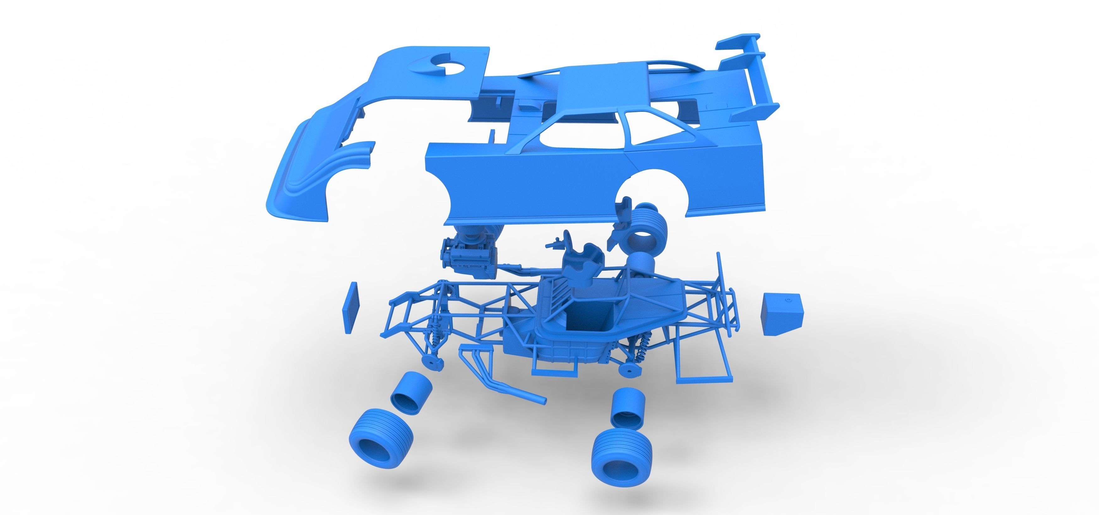 Super Dirt Late model while turning Scale 1 to 25 3D print model_60