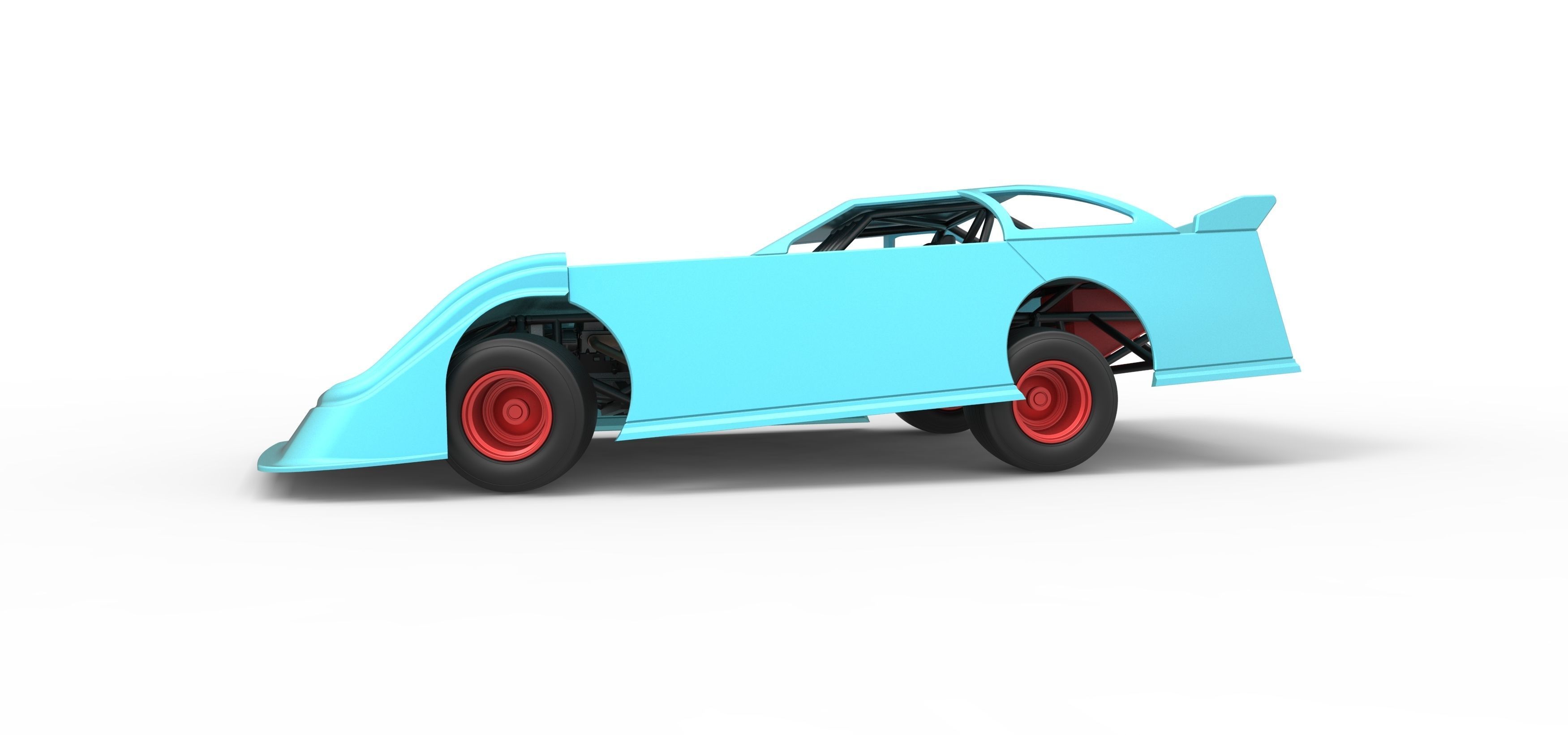 Super Dirt Late model while turning Scale 1 to 25 3D print model_8