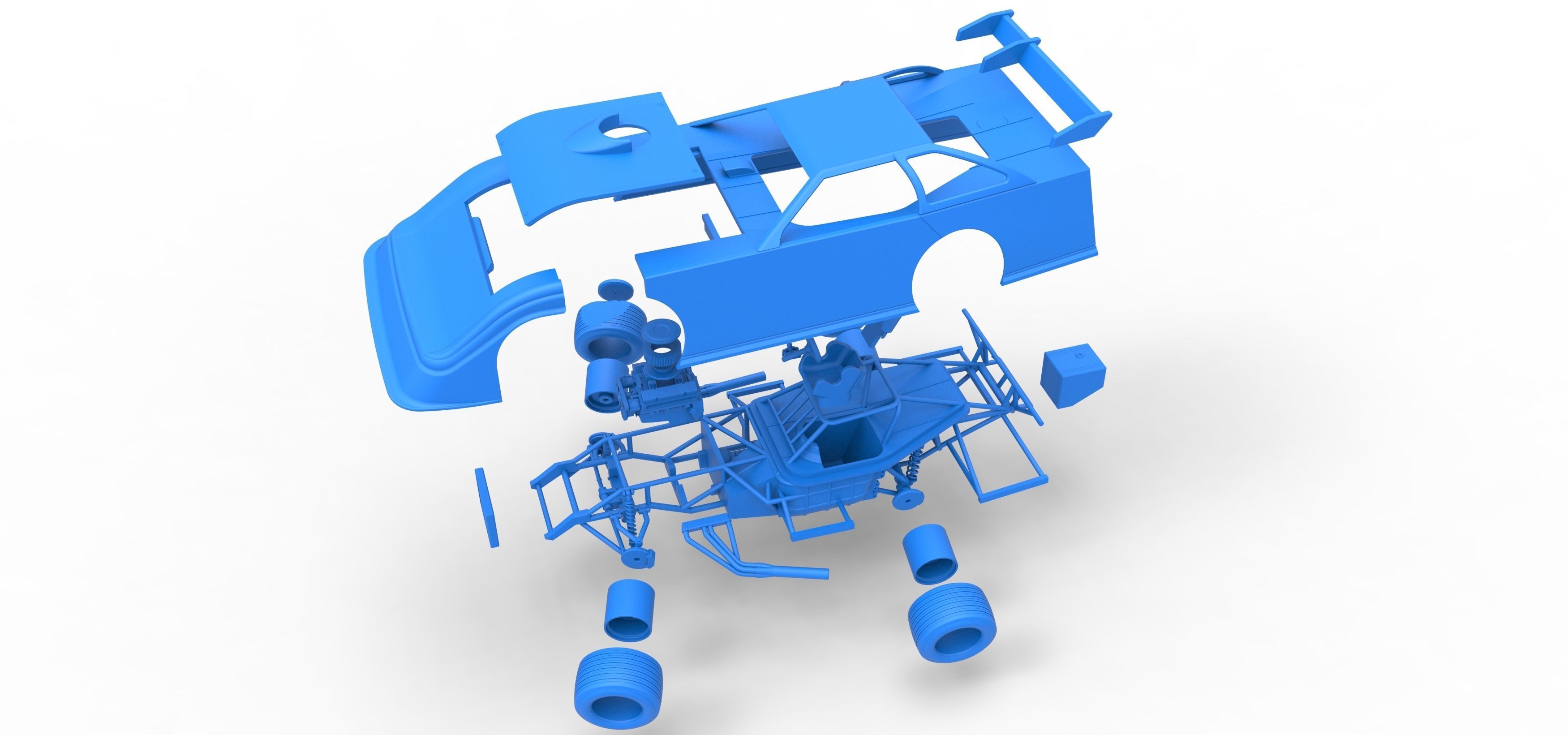 Super Dirt Late model while turning Scale 1 to 25 3D print model_56