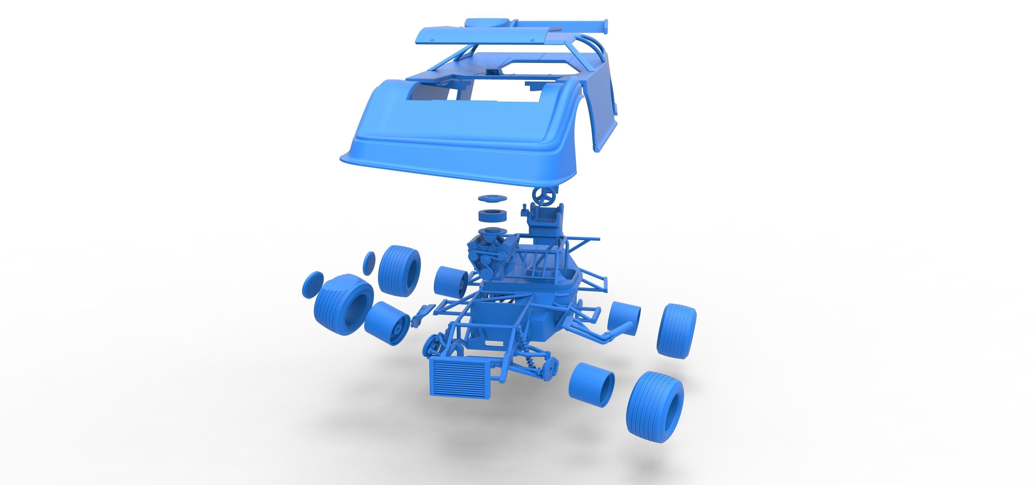 Super Dirt Late model while turning Scale 1 to 25 3D print model_58