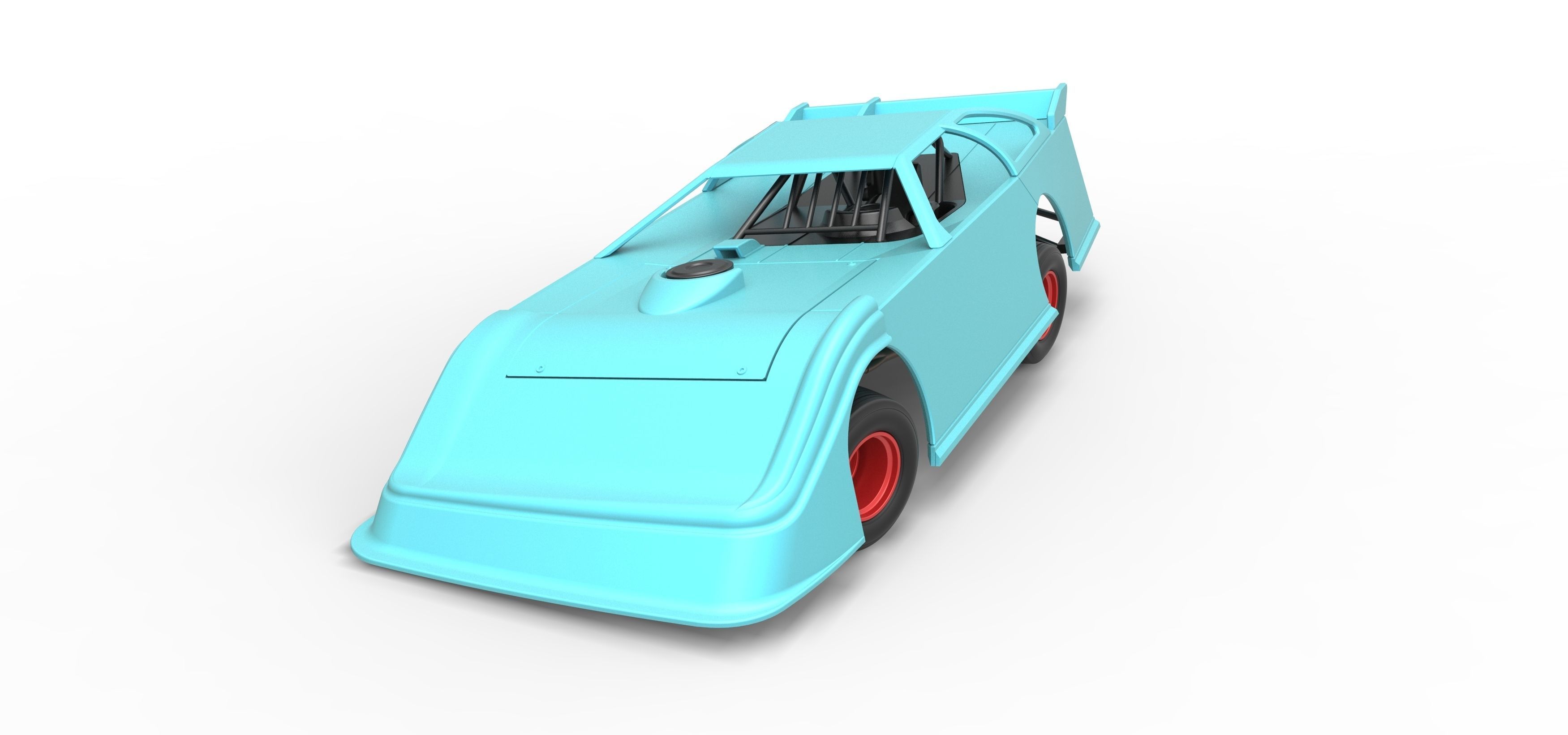 Super Dirt Late model while turning Scale 1 to 25 3D print model_6