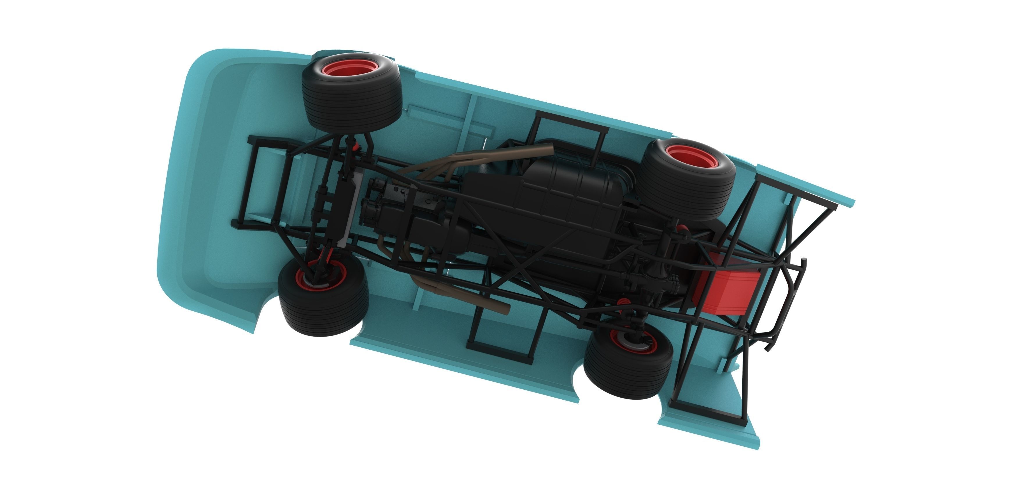 Super Dirt Late model while turning Scale 1 to 25 3D print model_9