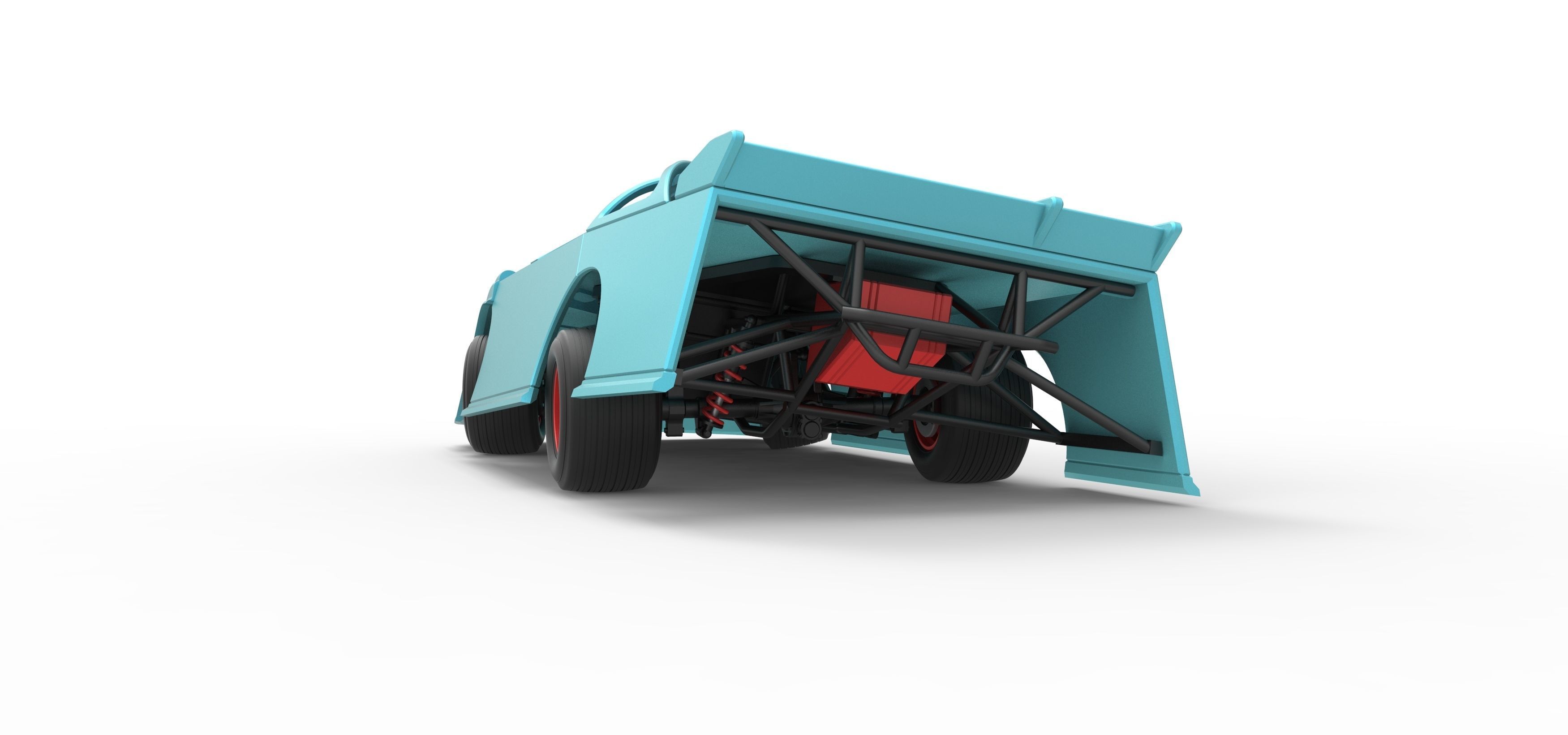 Super Dirt Late model while turning Scale 1 to 25 3D print model_17