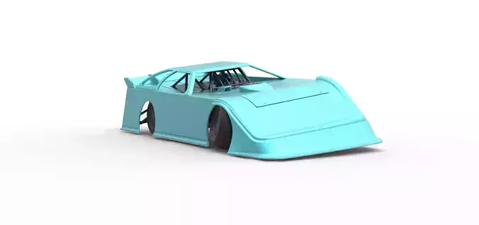 Super Dirt Late model while turning Scale 1 to 25 3D print model