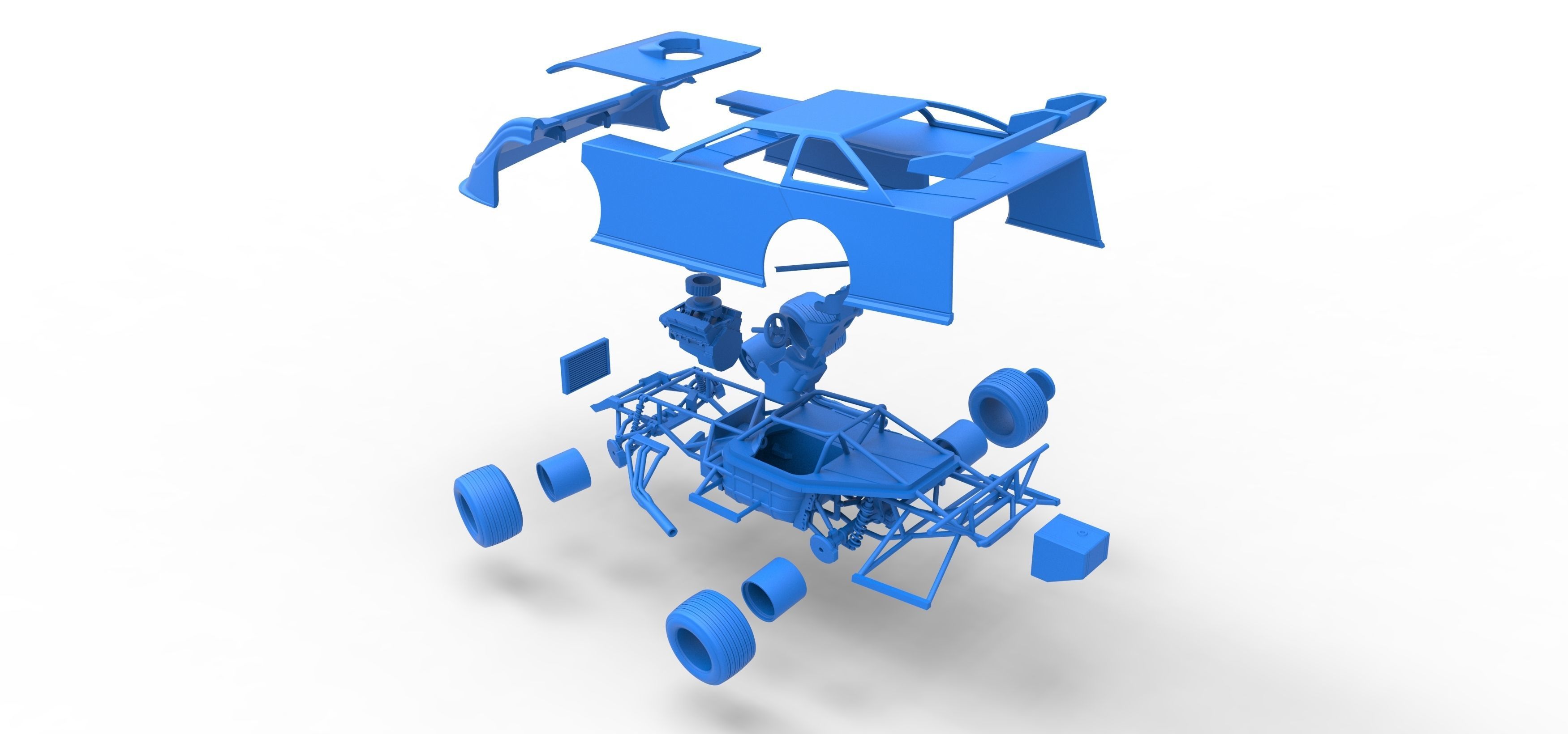 Super Dirt Late model while turning Scale 1 to 25 3D print model_61