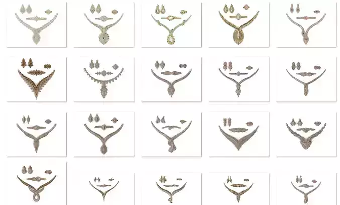 20 Ring Bracelet  Earrings Necklace Set 3dm mgx models pack