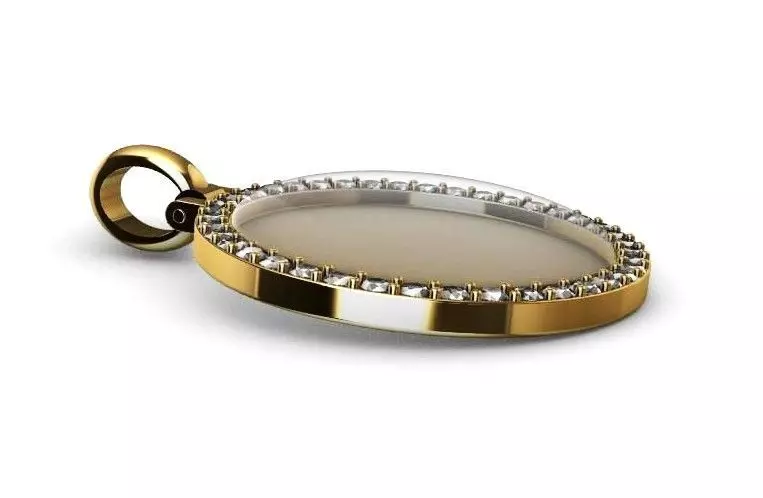 25mm diamond photo picture frame pendant 3D print model