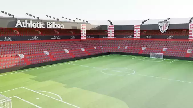 Athletic Bilbao Football Stadium Low-poly 3D model