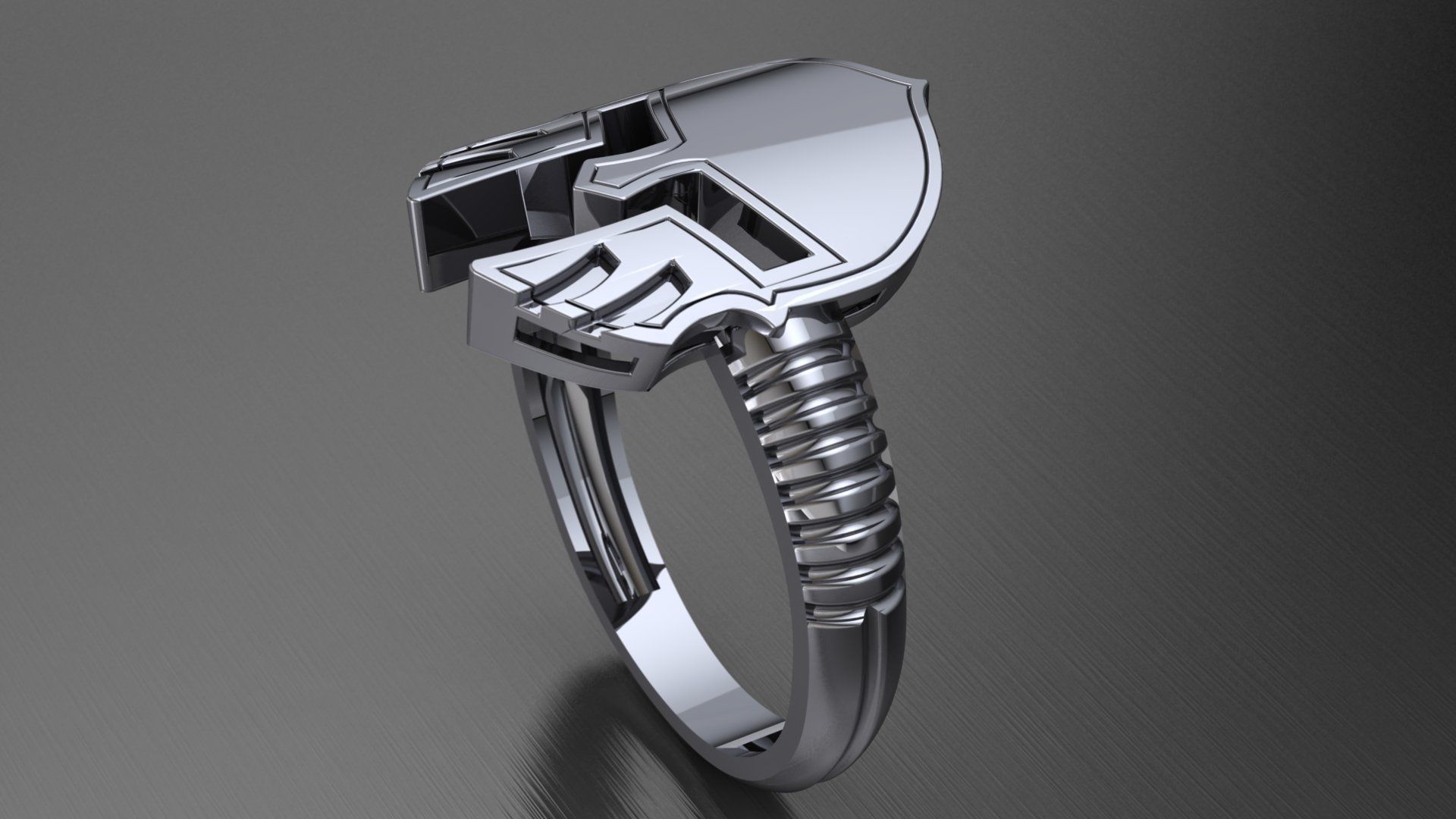 Warrior ring for man 3D print model_1