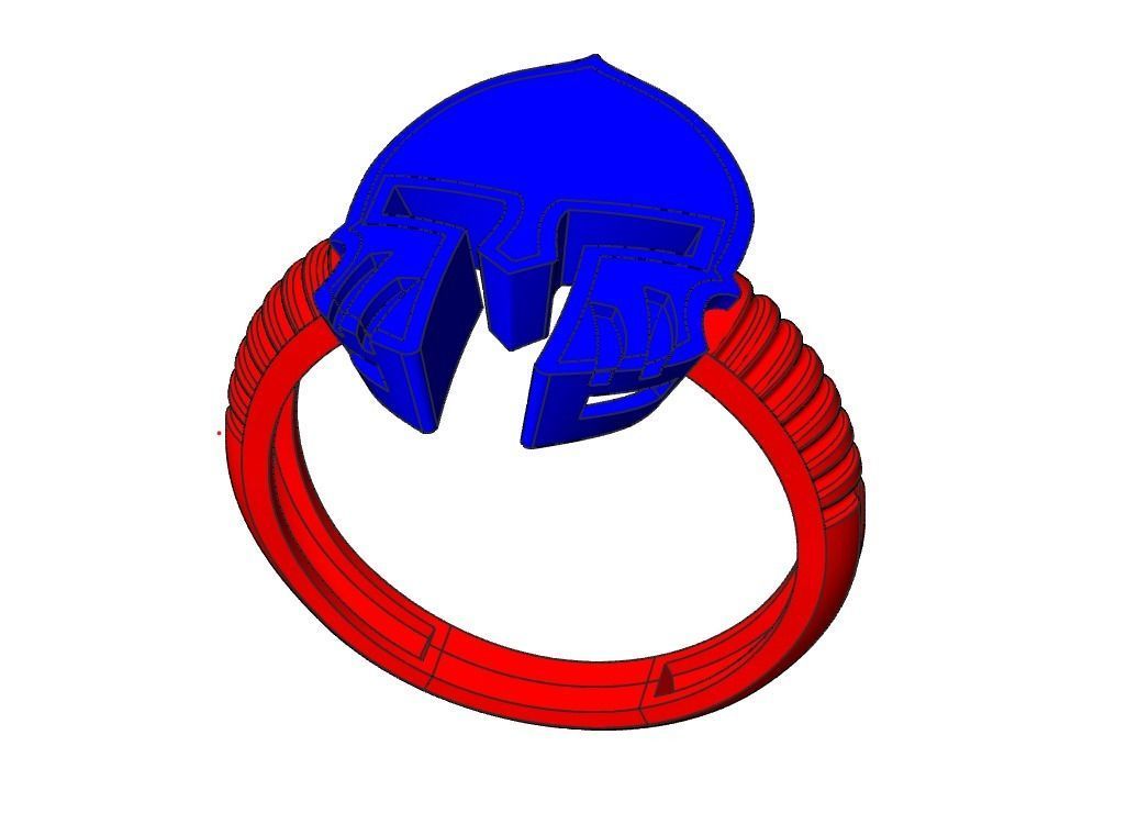 Warrior ring for man 3D print model_2