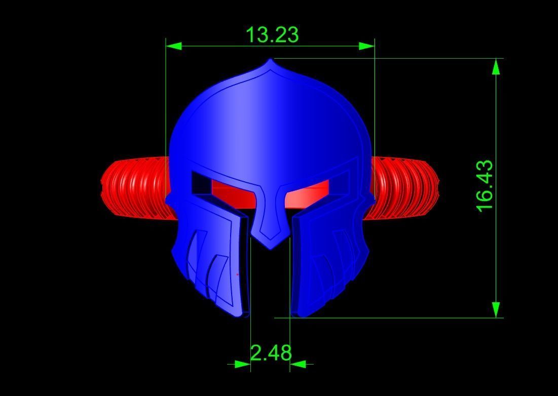 Warrior ring for man 3D print model_6