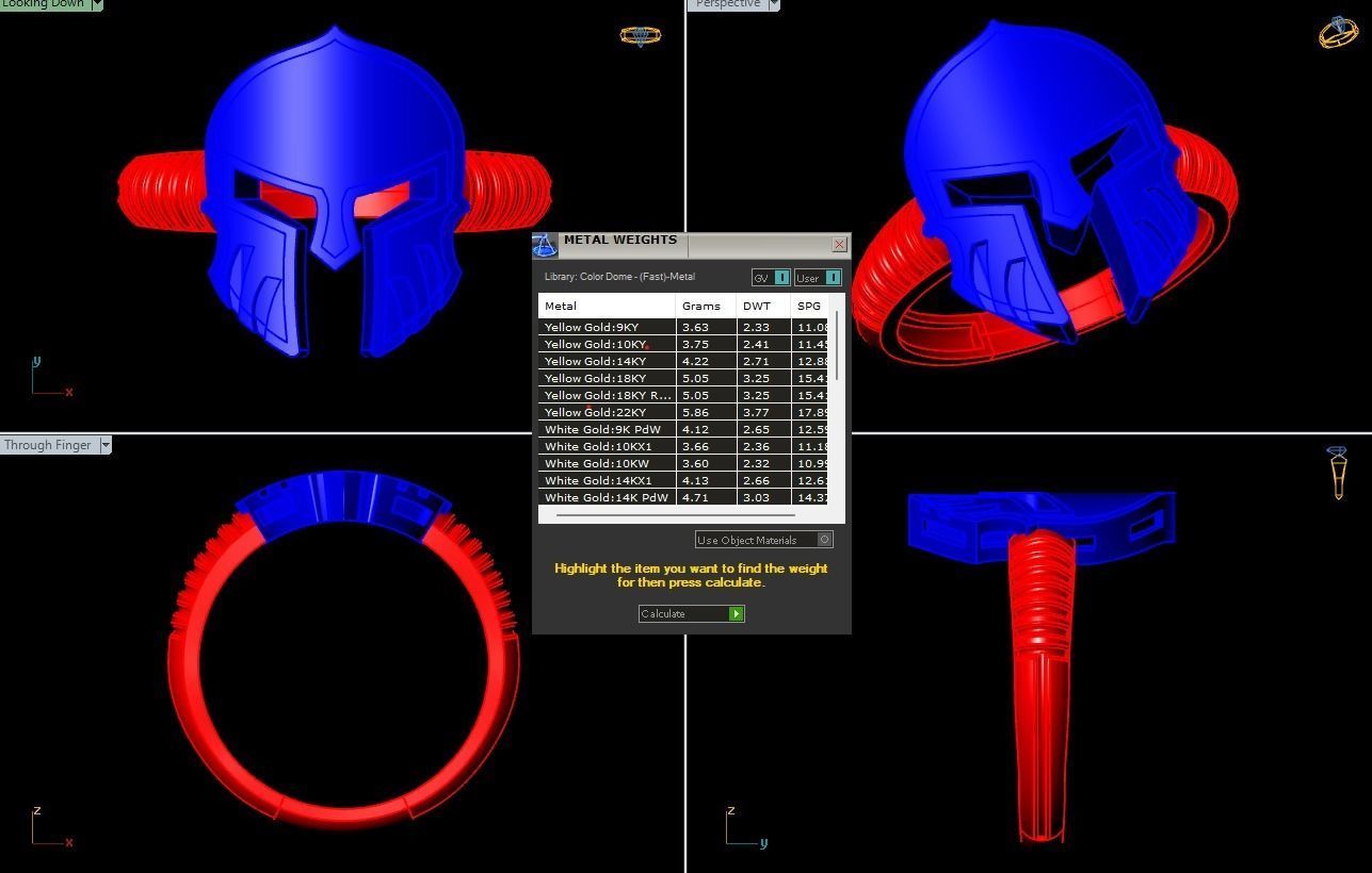 Warrior ring for man 3D print model_8