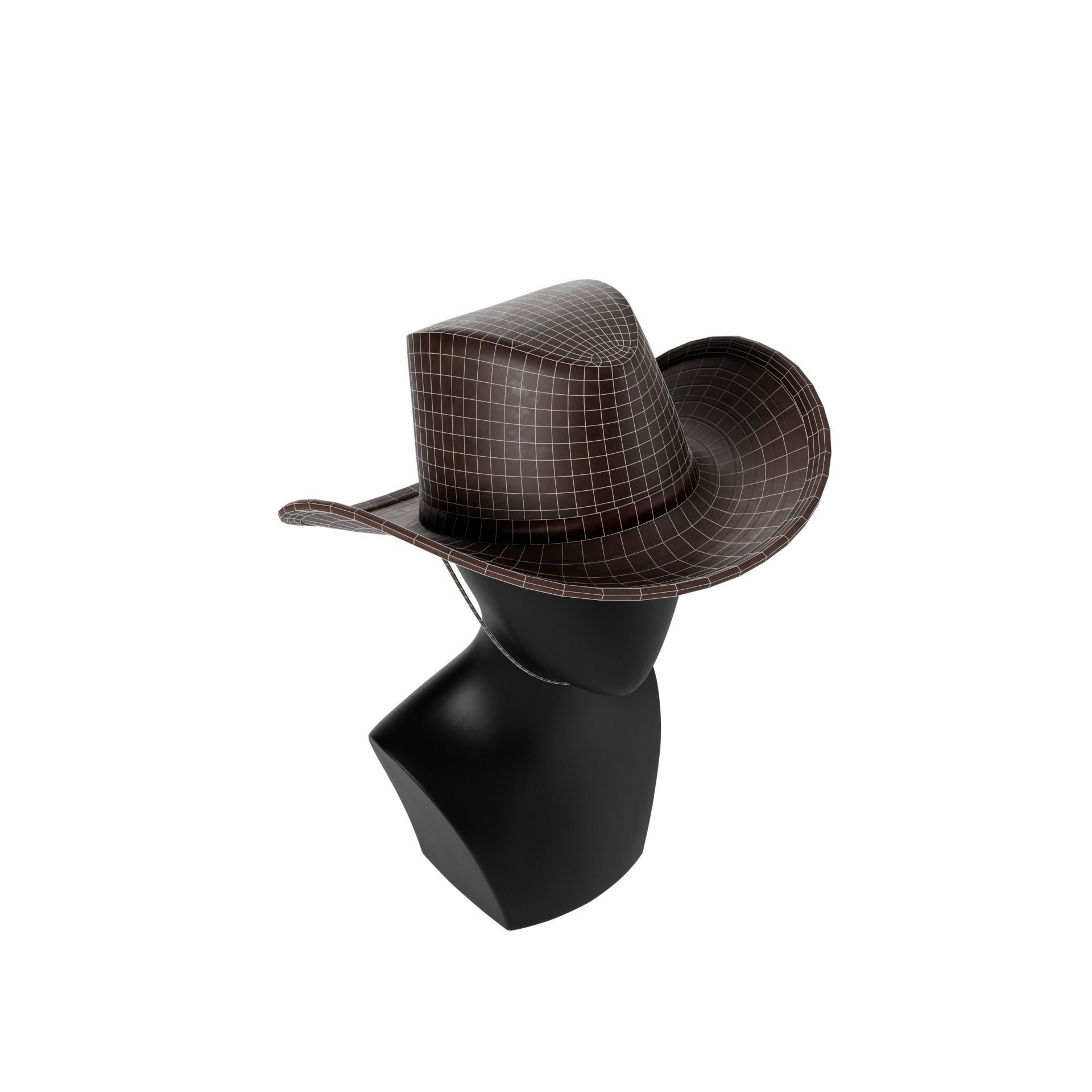 Western Hat Low-poly 3D model_20