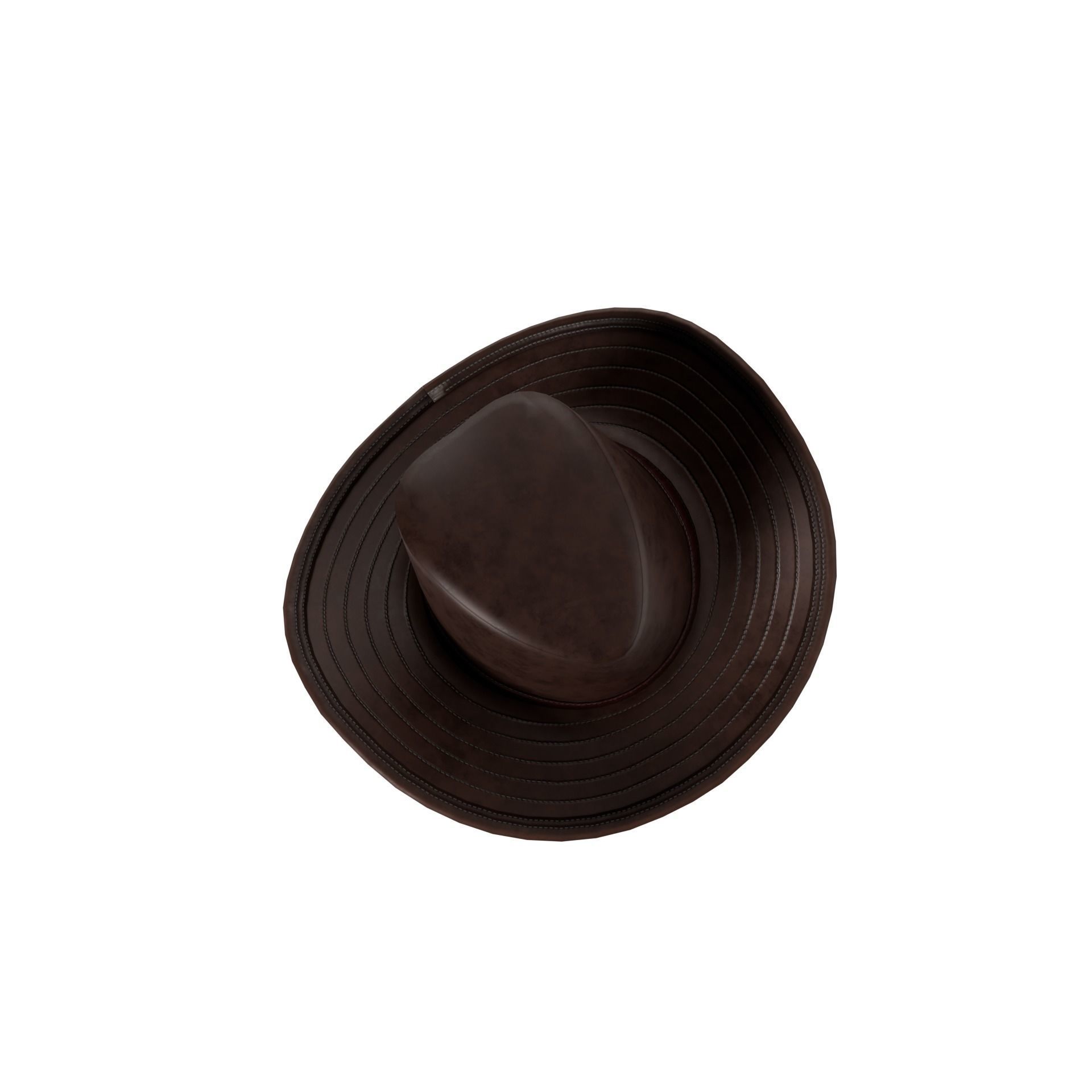 Western Hat Low-poly 3D model_15