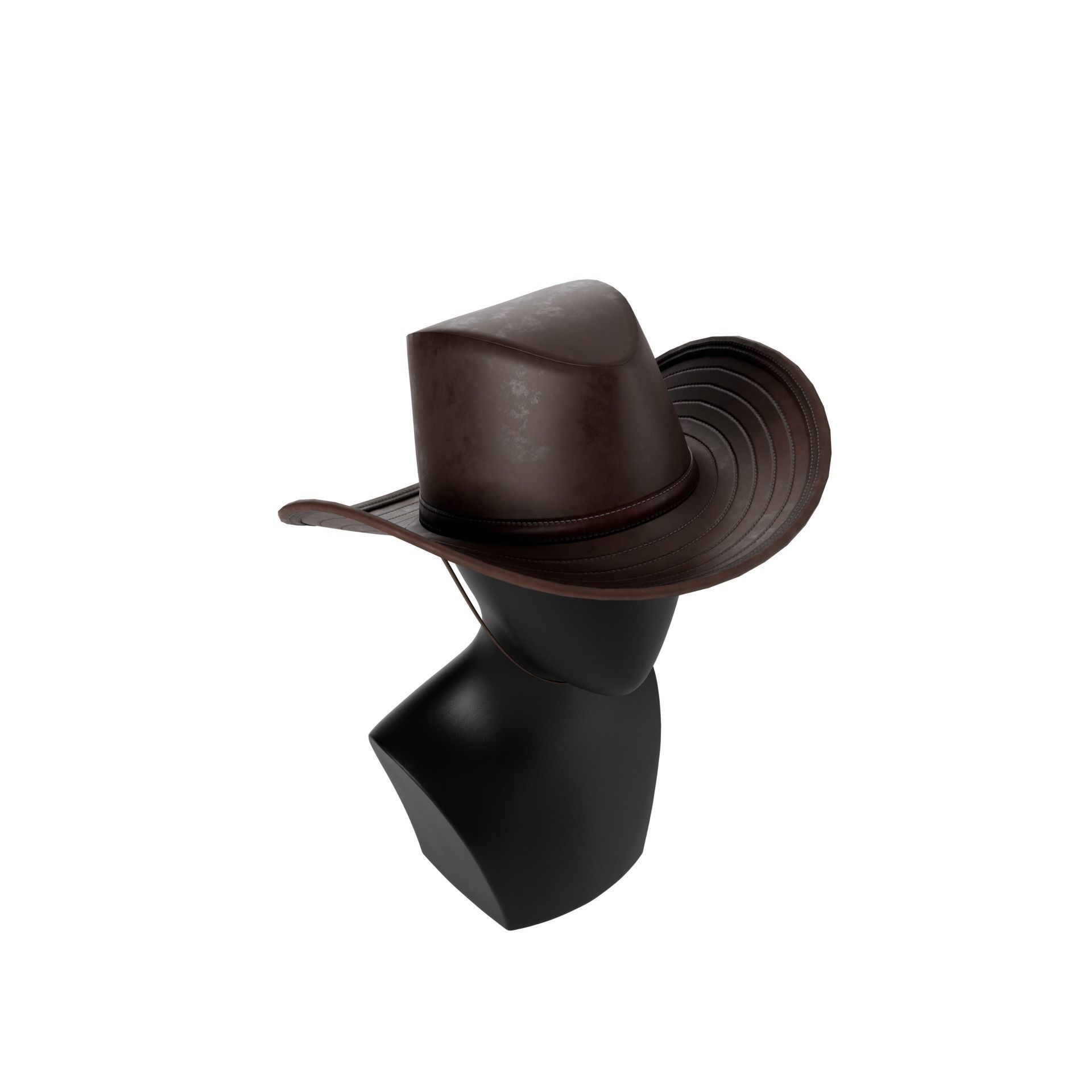 Western Hat Low-poly 3D model_10