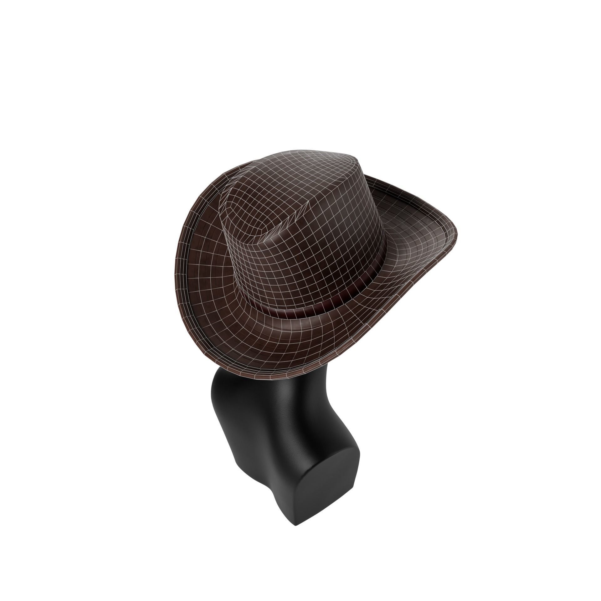 Western Hat Low-poly 3D model_19