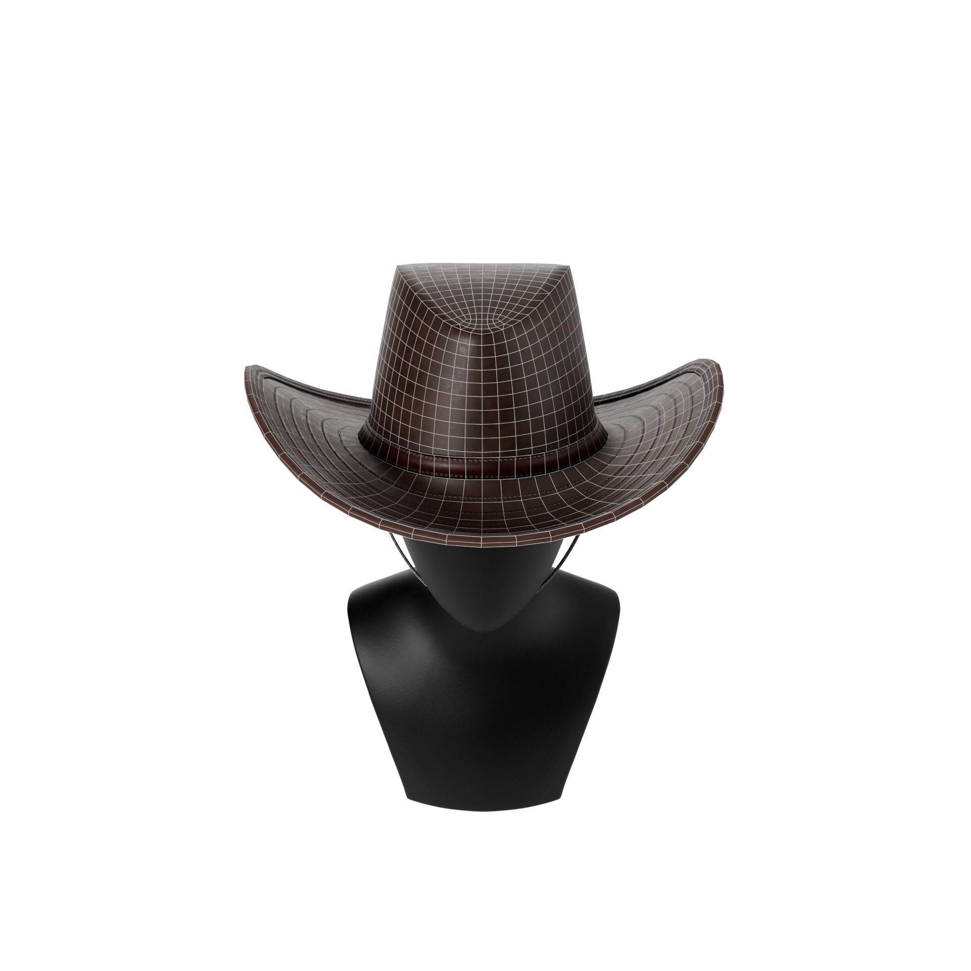 Western Hat Low-poly 3D model_16