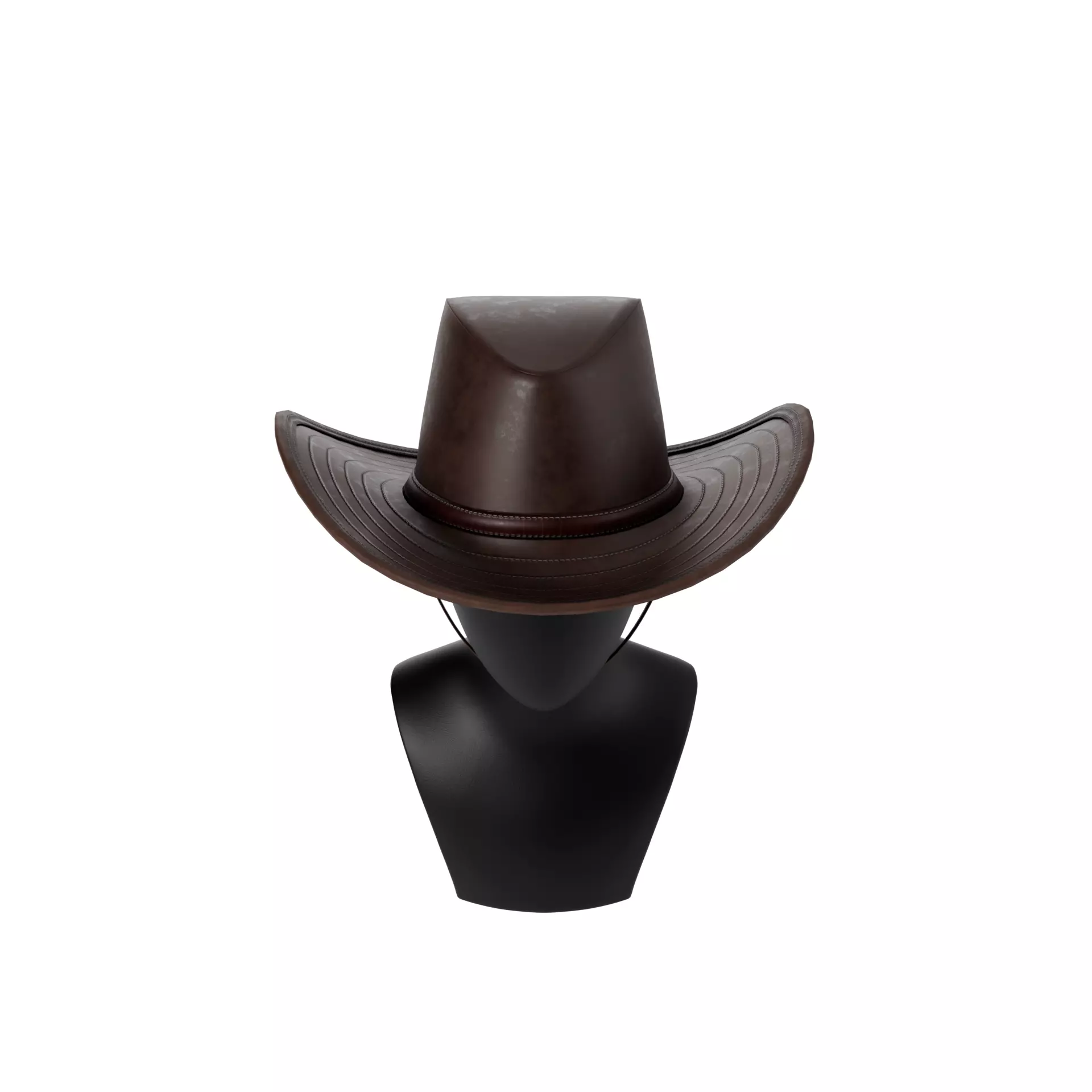 Western Hat Low-poly 3D model_0