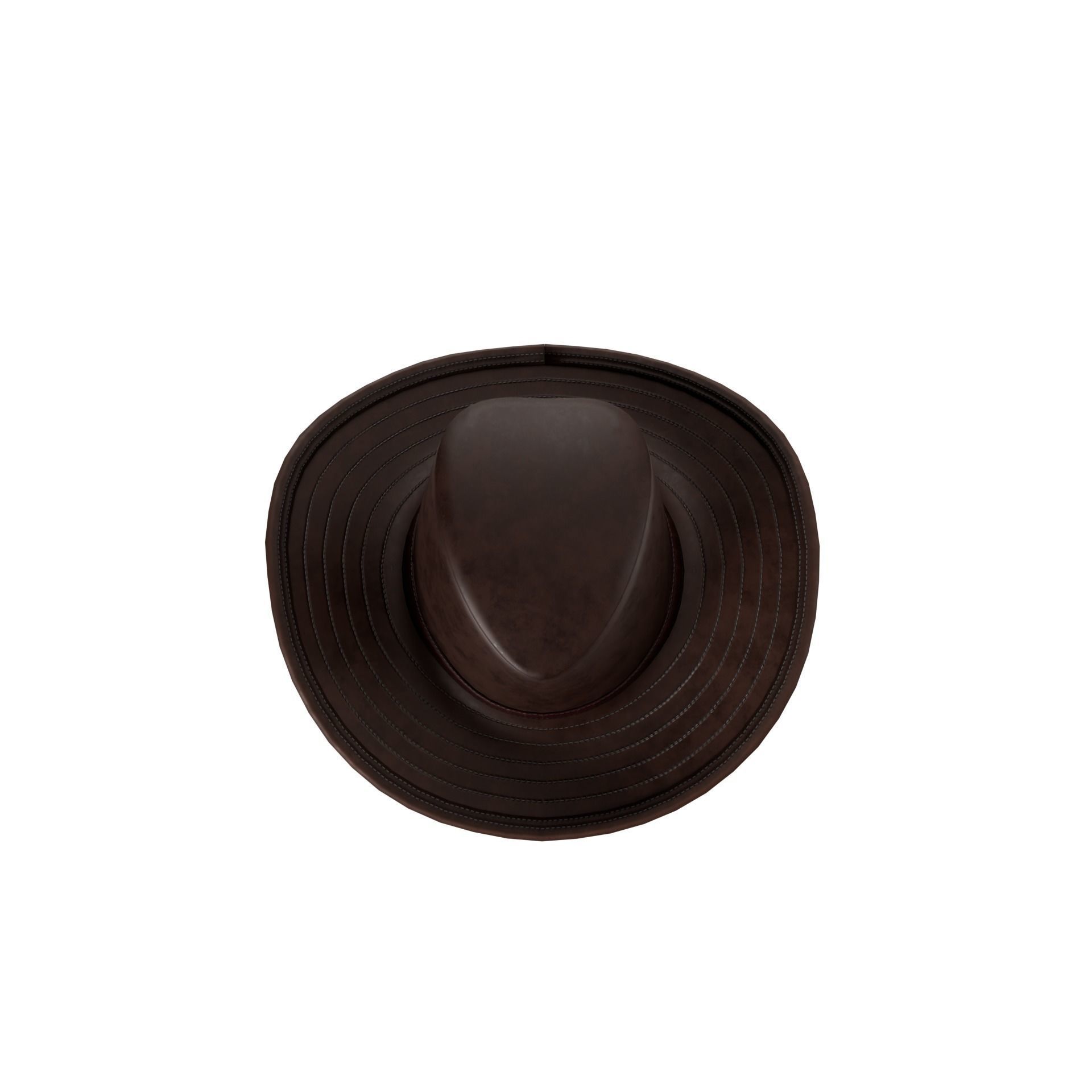 Western Hat Low-poly 3D model_11